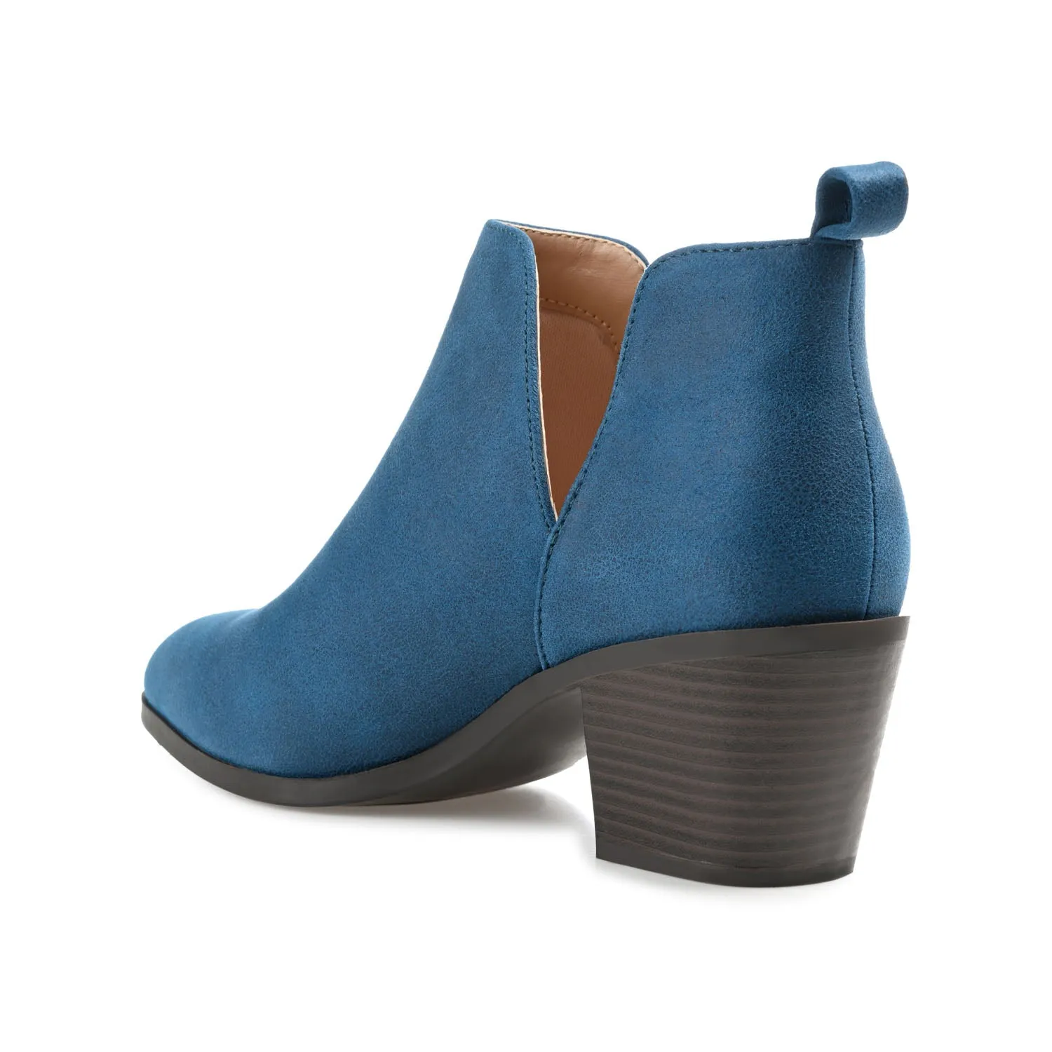 LOLA BLOCK HEELED BOOTIES IN FAUX LEATHER grip sole