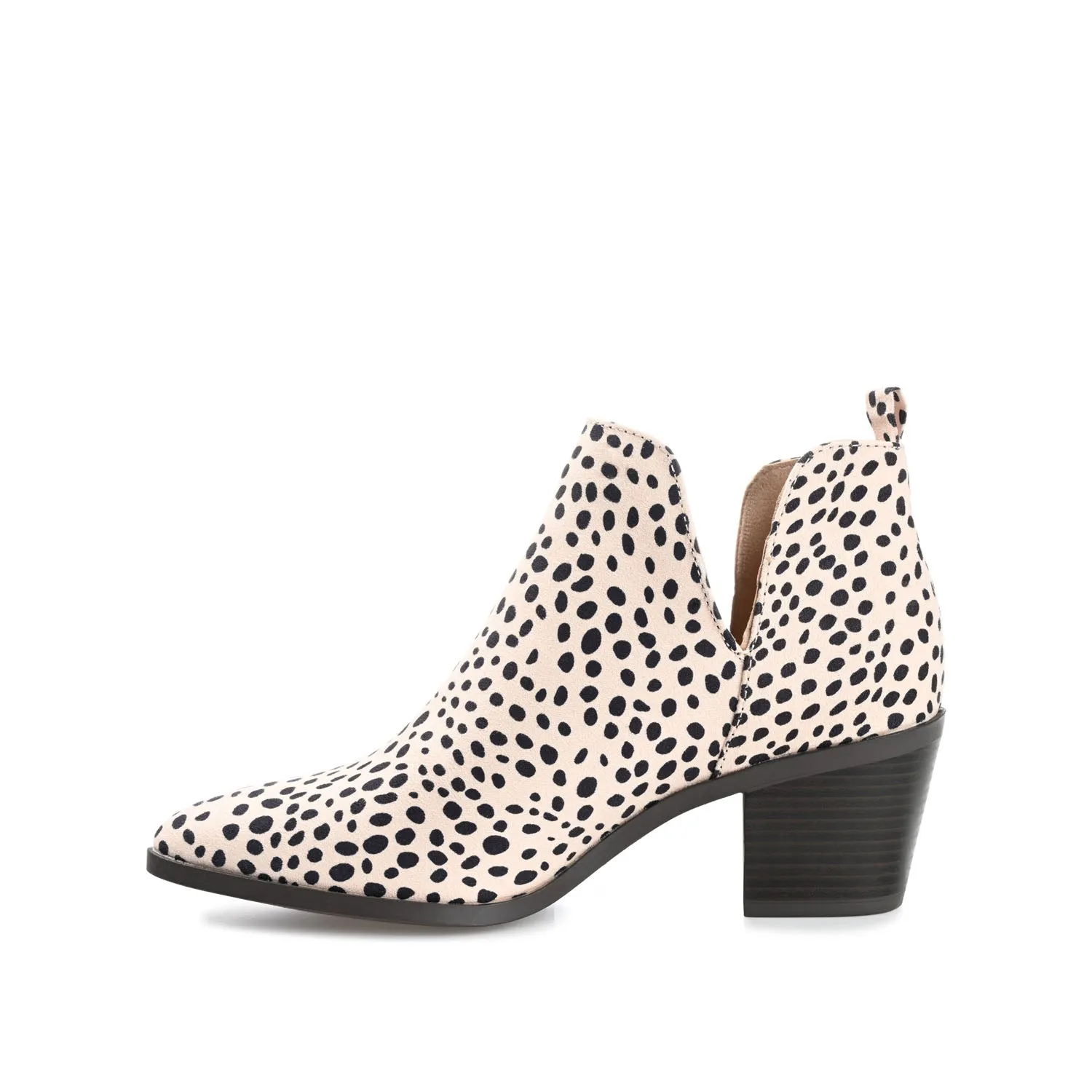 LOLA BLOCK HEELED BOOTIES IN FAUX LEATHER grip sole