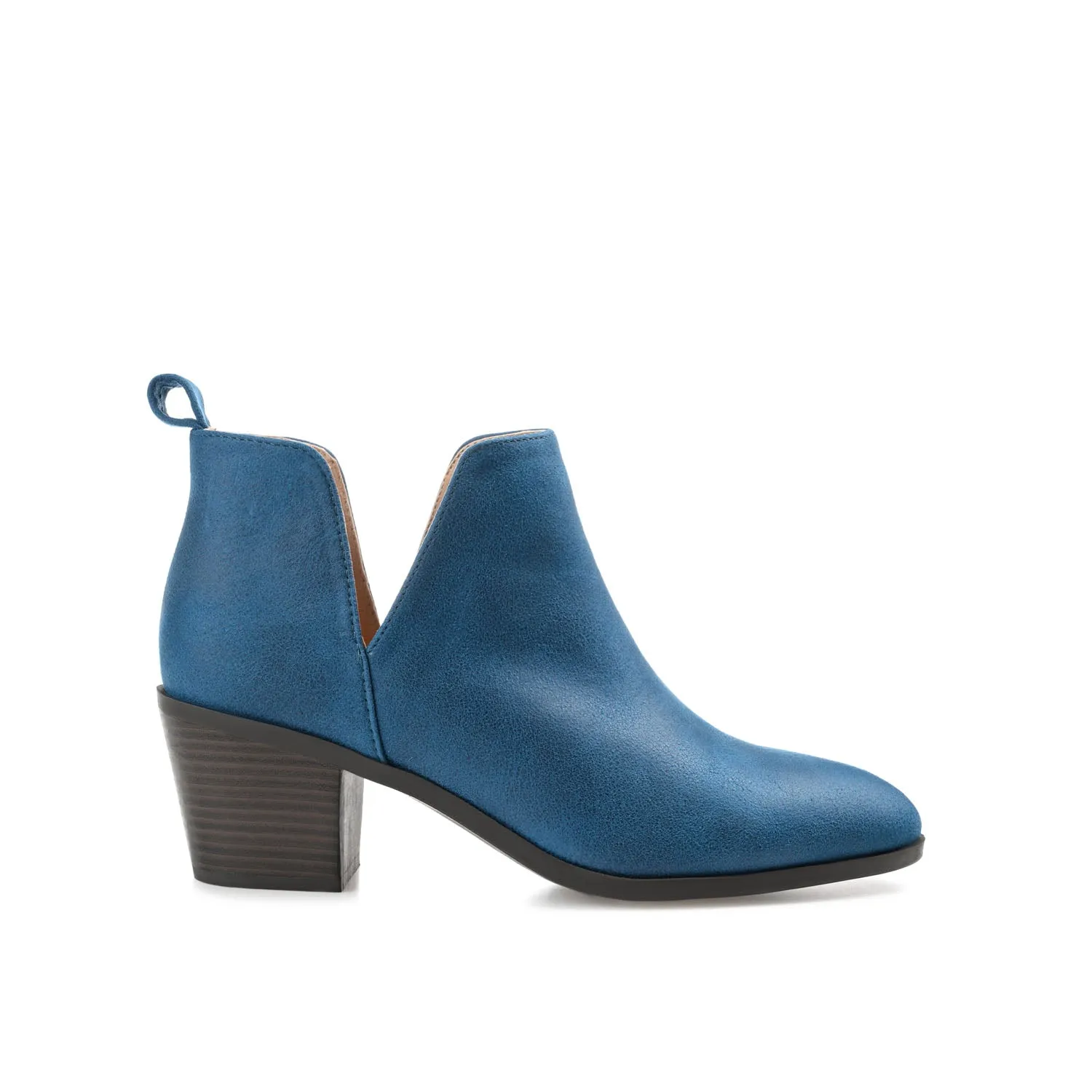 LOLA BLOCK HEELED BOOTIES IN FAUX LEATHER grip sole