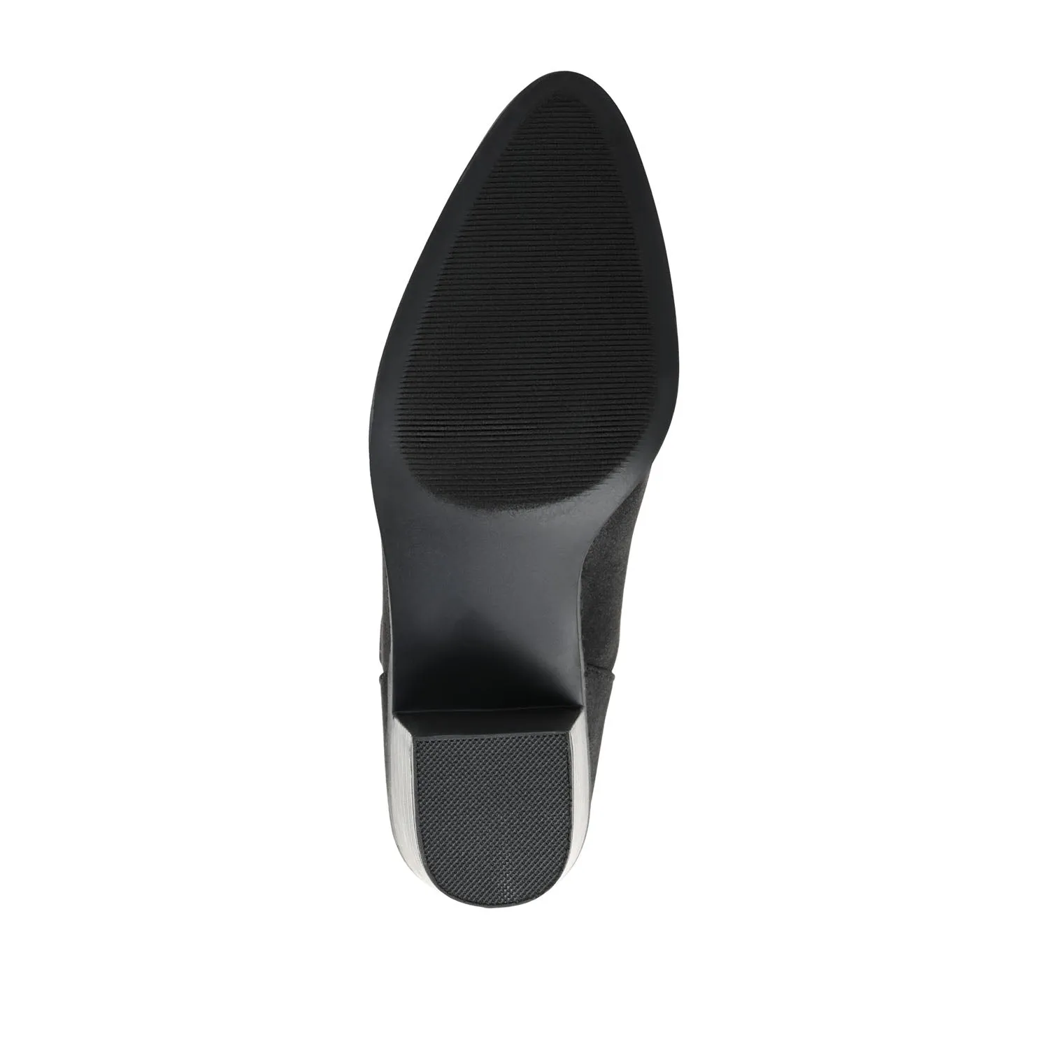 LOLA BLOCK HEELED BOOTIES IN FAUX LEATHER grip sole