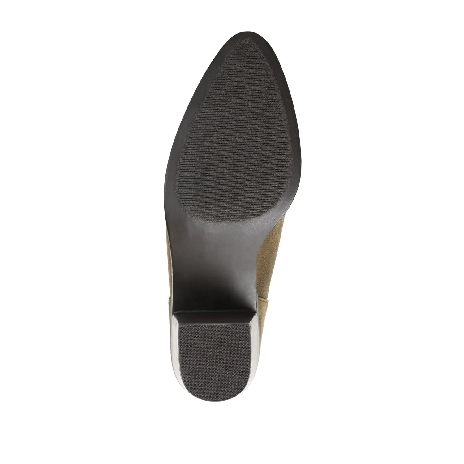 LOLA BLOCK HEELED BOOTIES IN FAUX LEATHER grip sole