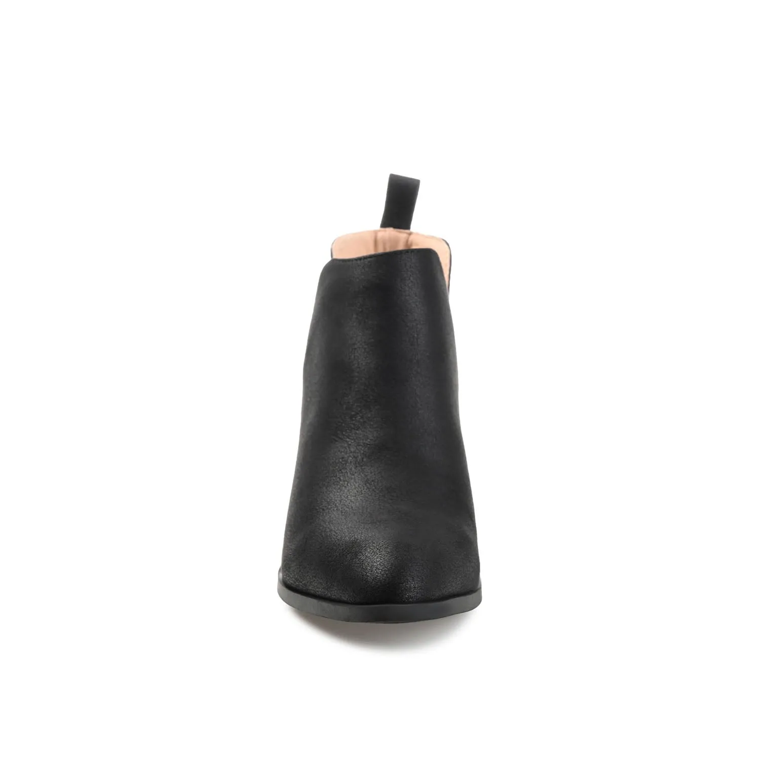 LOLA BLOCK HEELED BOOTIES IN FAUX LEATHER grip sole