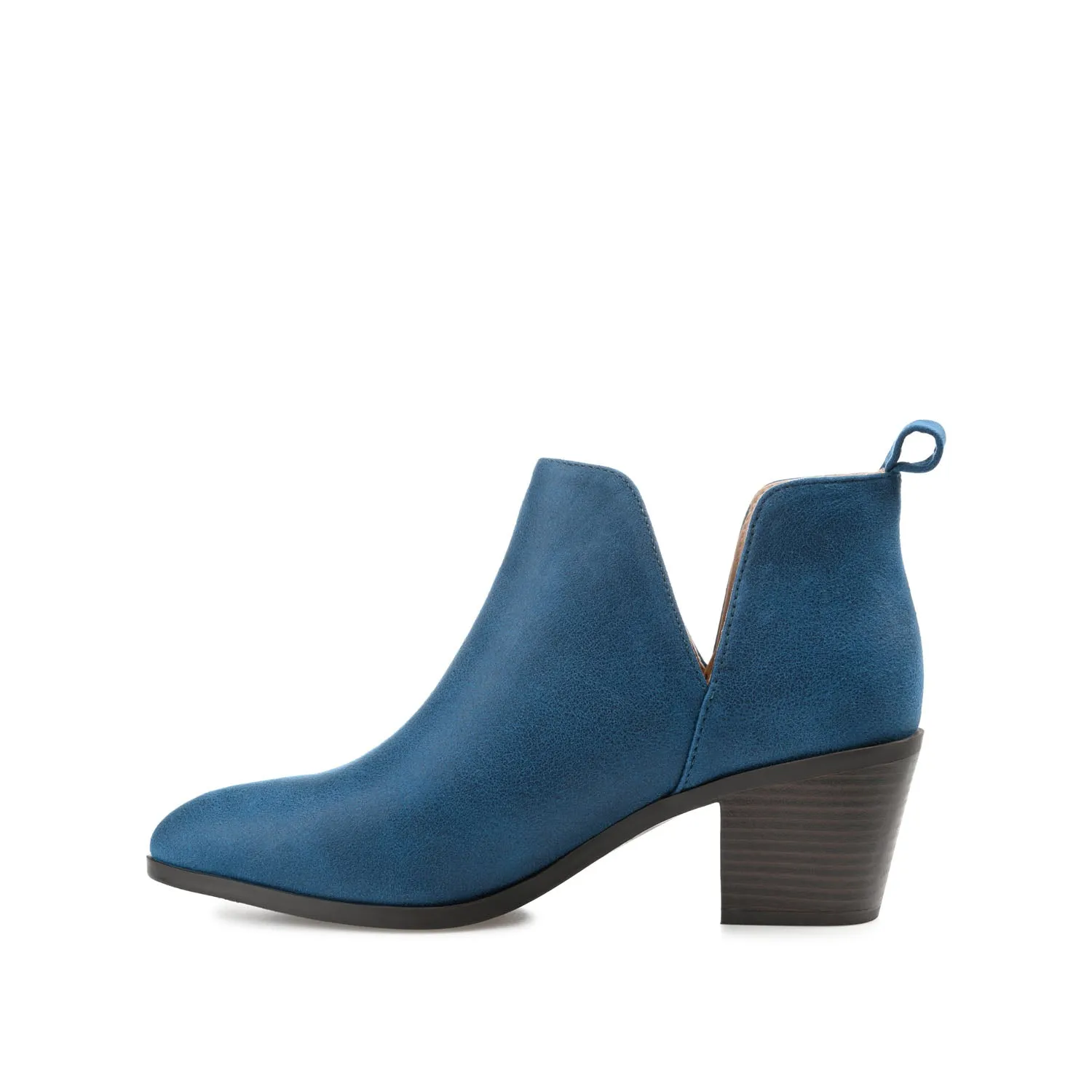 LOLA BLOCK HEELED BOOTIES IN FAUX LEATHER grip sole