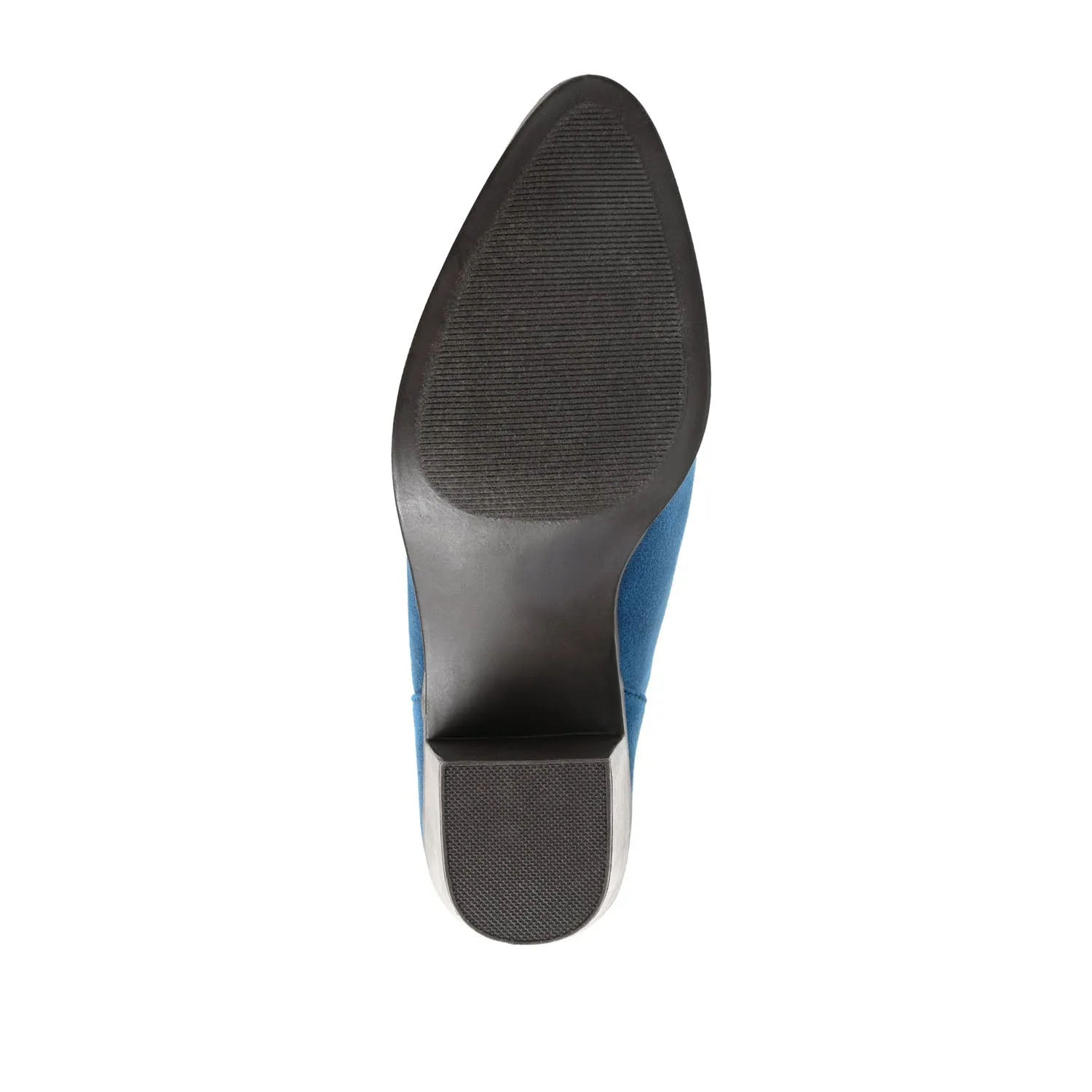 LOLA BLOCK HEELED BOOTIES IN FAUX LEATHER grip sole