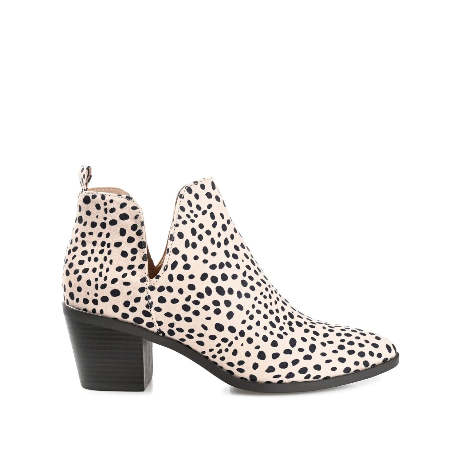 LOLA BLOCK HEELED BOOTIES IN FAUX LEATHER grip sole