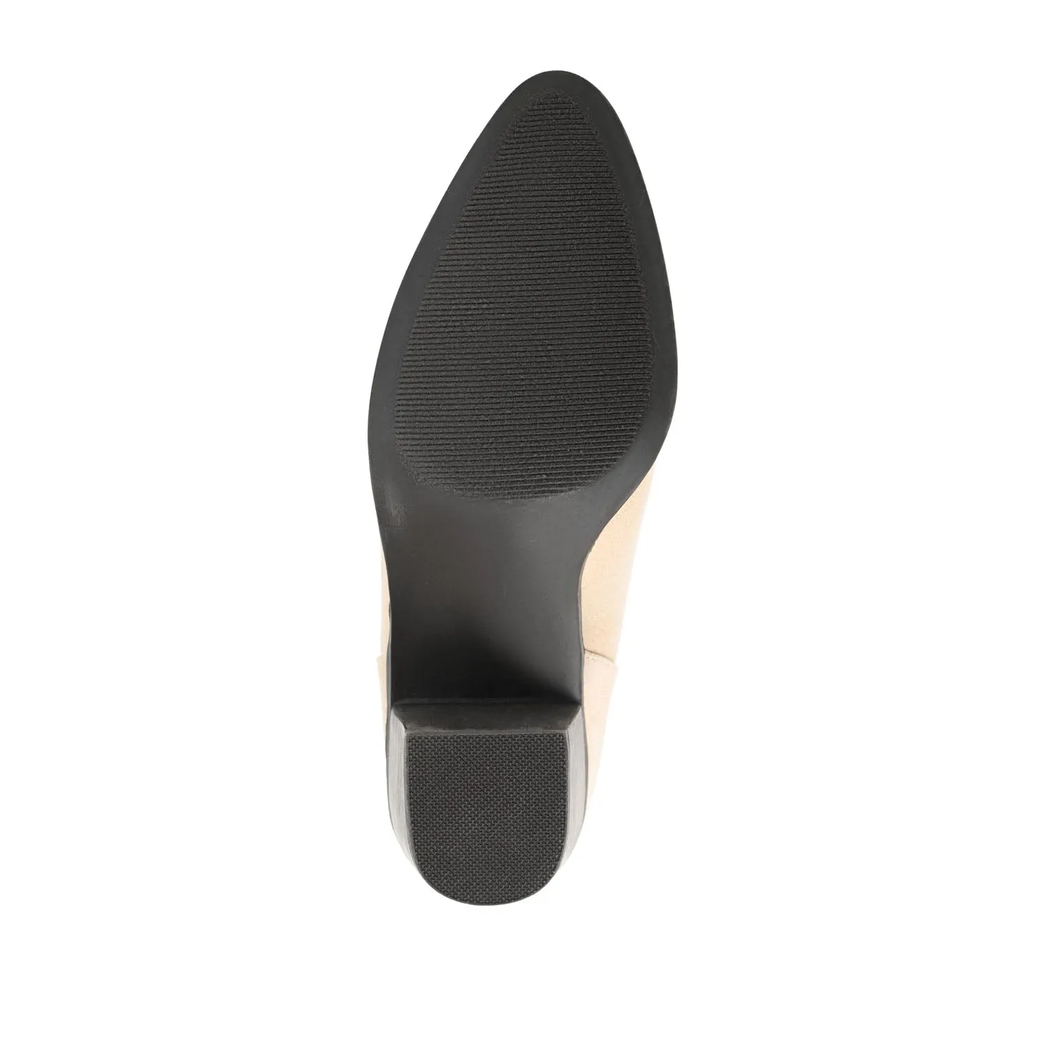 LOLA BLOCK HEELED BOOTIES IN FAUX LEATHER grip sole
