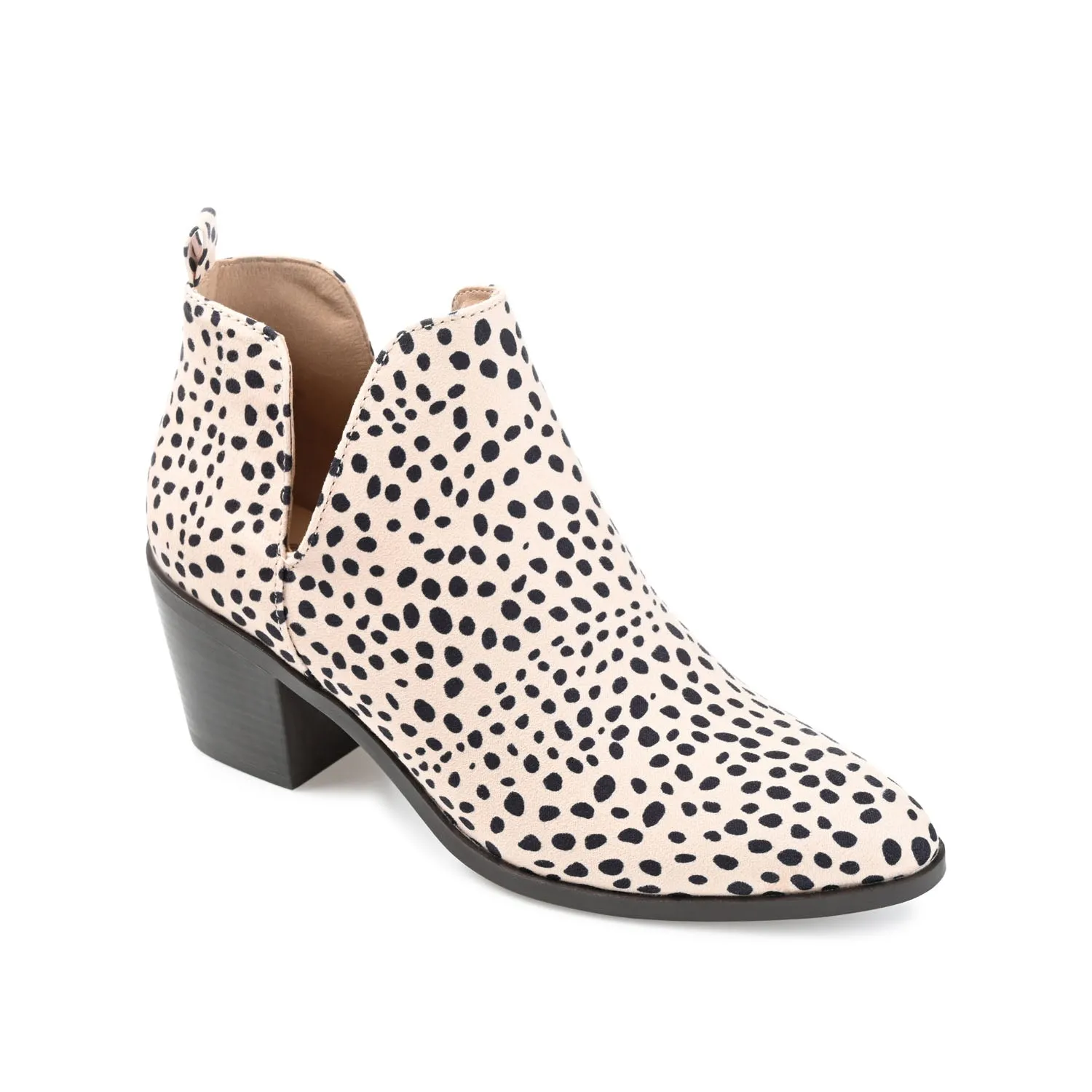 LOLA BLOCK HEELED BOOTIES IN FAUX LEATHER grip sole