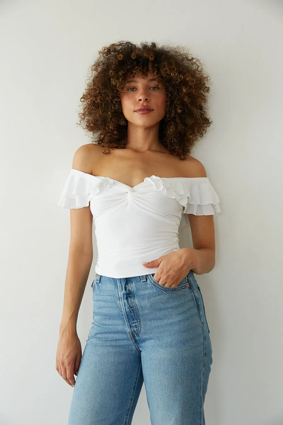 Lolita Off the Shoulder Ruffle Top petite cut