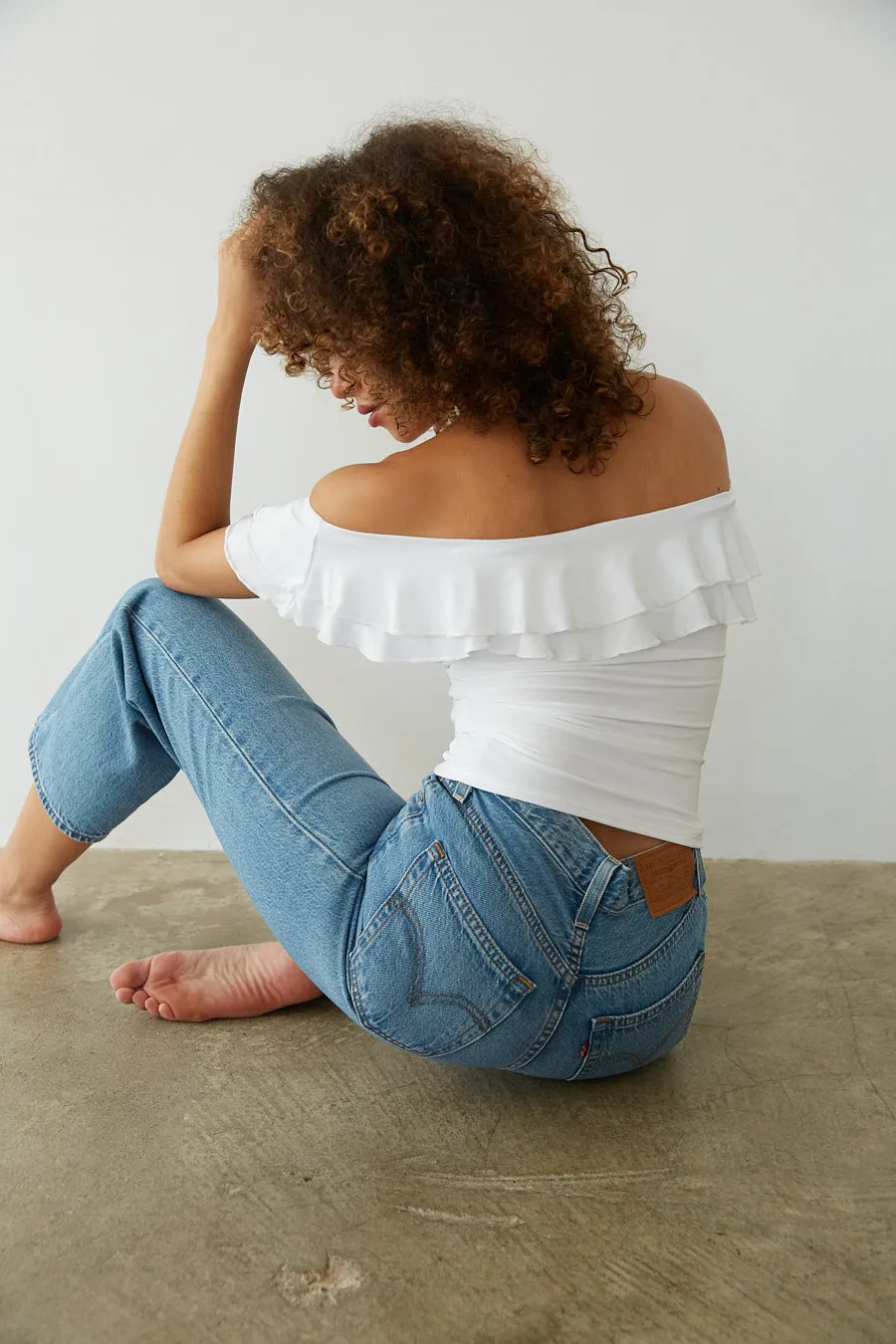 Lolita Off the Shoulder Ruffle Top petite cut