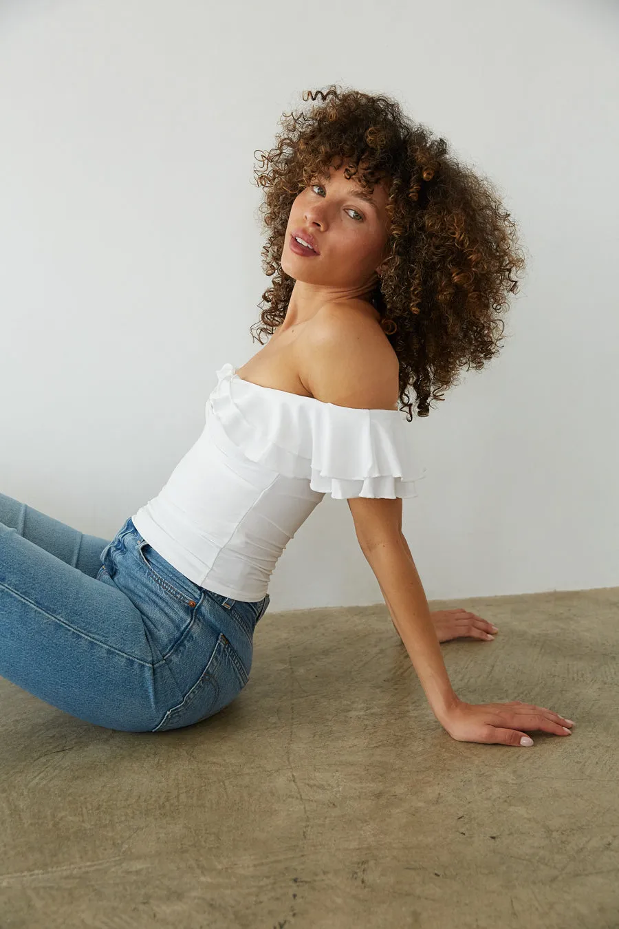 Lolita Off the Shoulder Ruffle Top petite cut