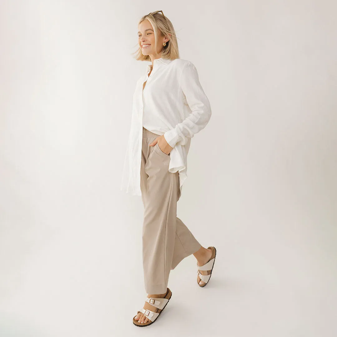 Long Tunic Button Down, Natural warm blush