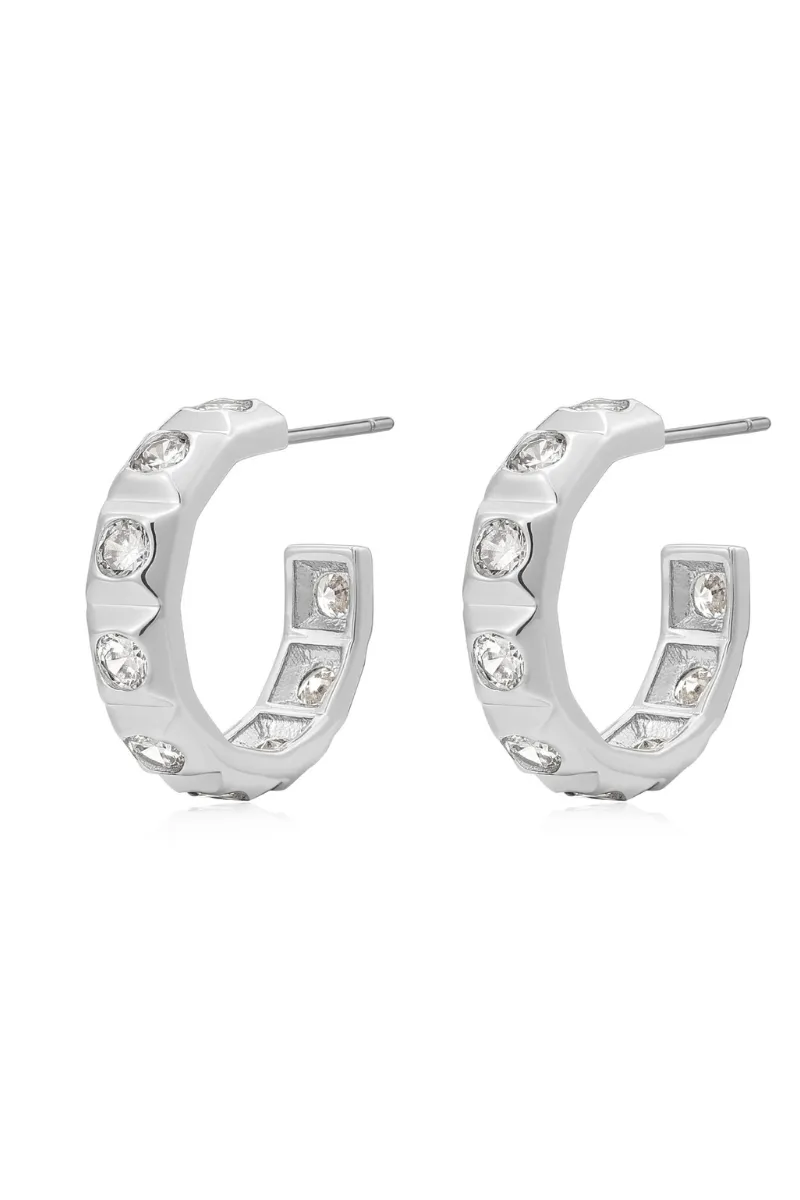 LUV AJ Mini Pyramid Stud Hoops formal flash
