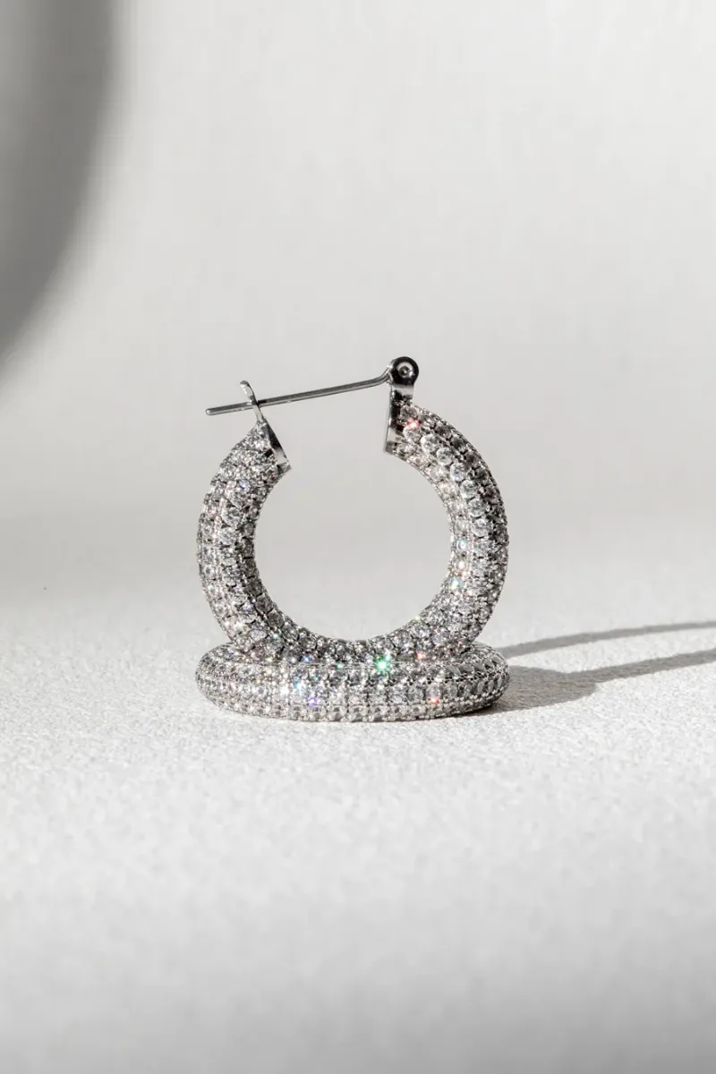 LUV AJ Pave Baby Amalfi Hoops weightless glam