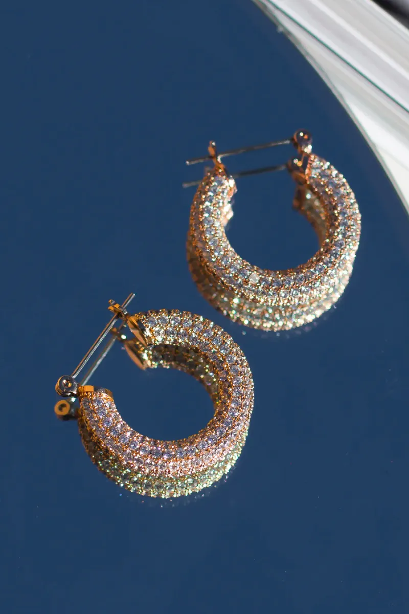 LUV AJ Pave Baby Amalfi Hoops weightless glam
