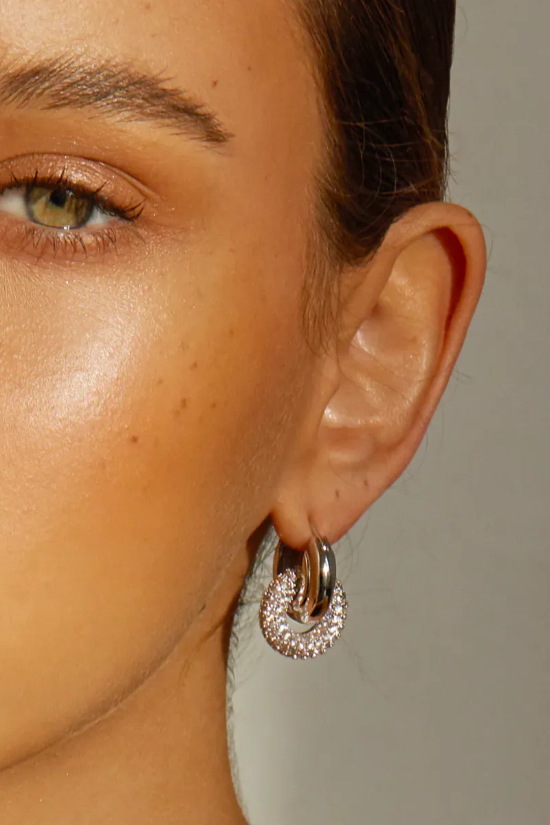 LUV AJ Pave Interlock Hoops date ready