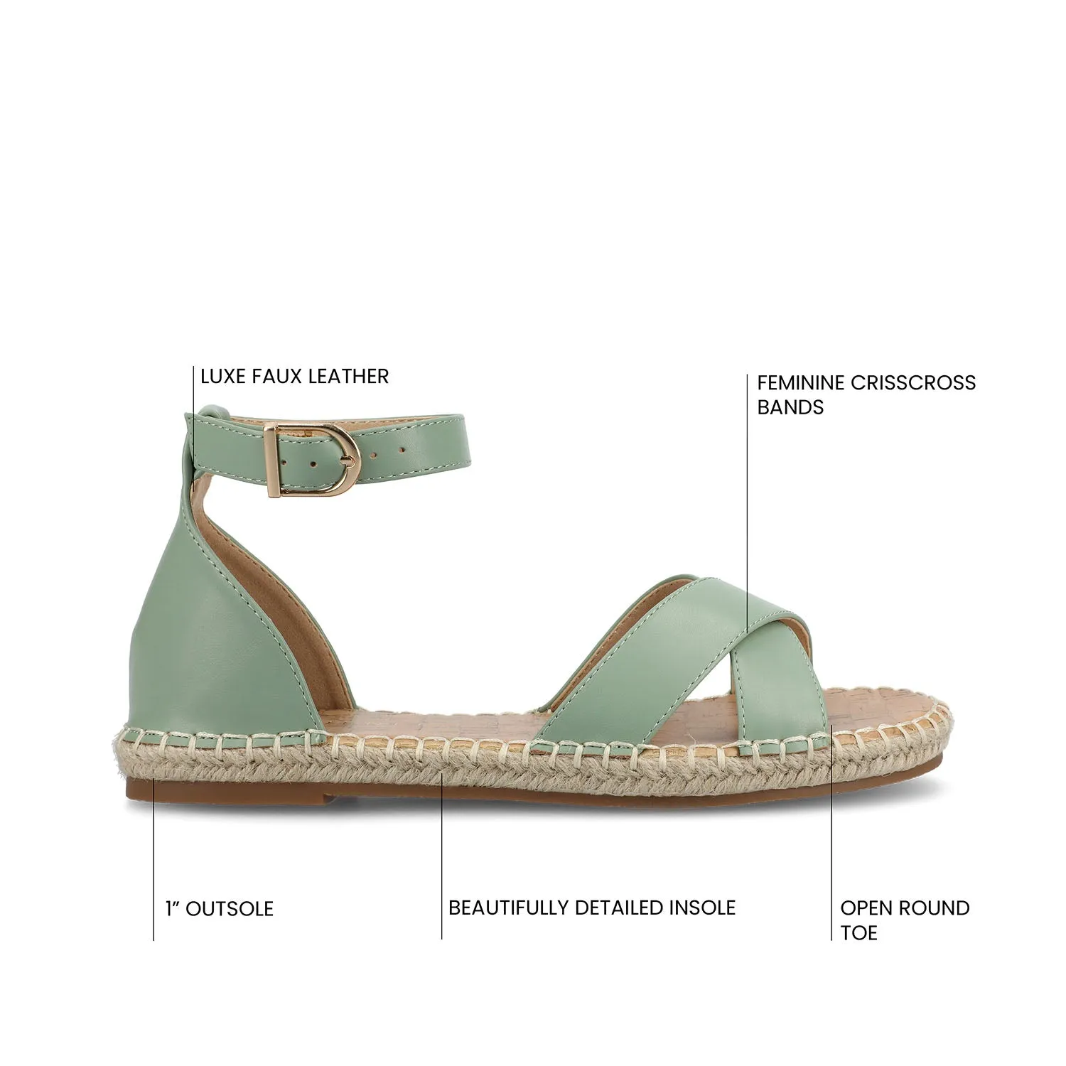 LYDDIA ESPADRILLE SANDALS IN FAUX LEATHER street slip