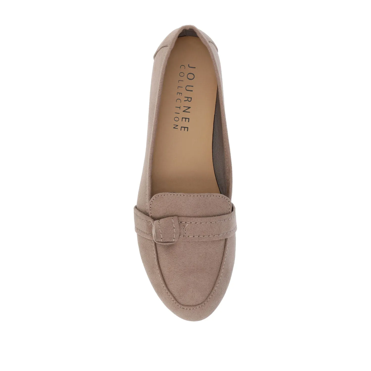 MARCI LOAFER FLATS IN FAUX SUEDE drive safe