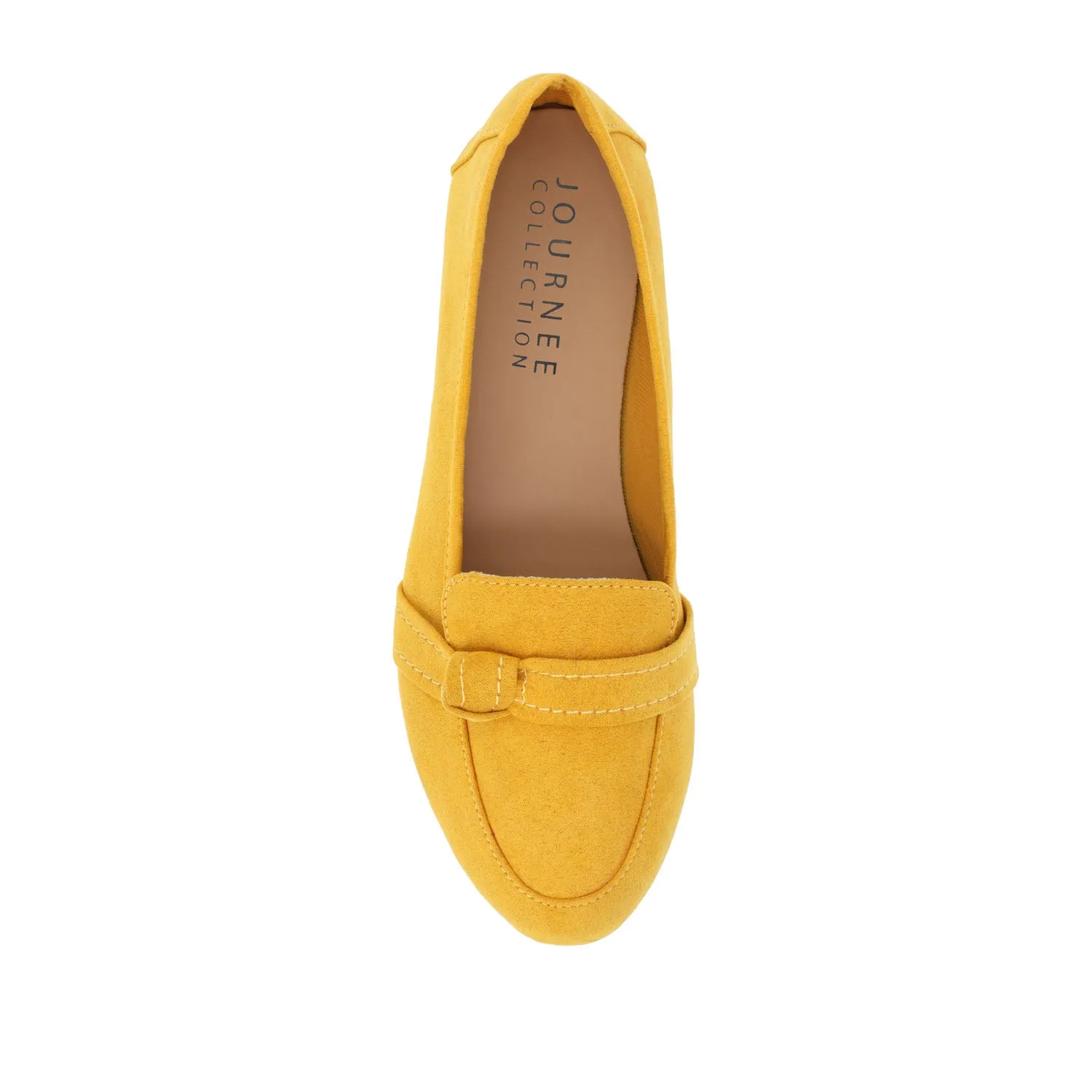 MARCI LOAFER FLATS IN FAUX SUEDE drive safe