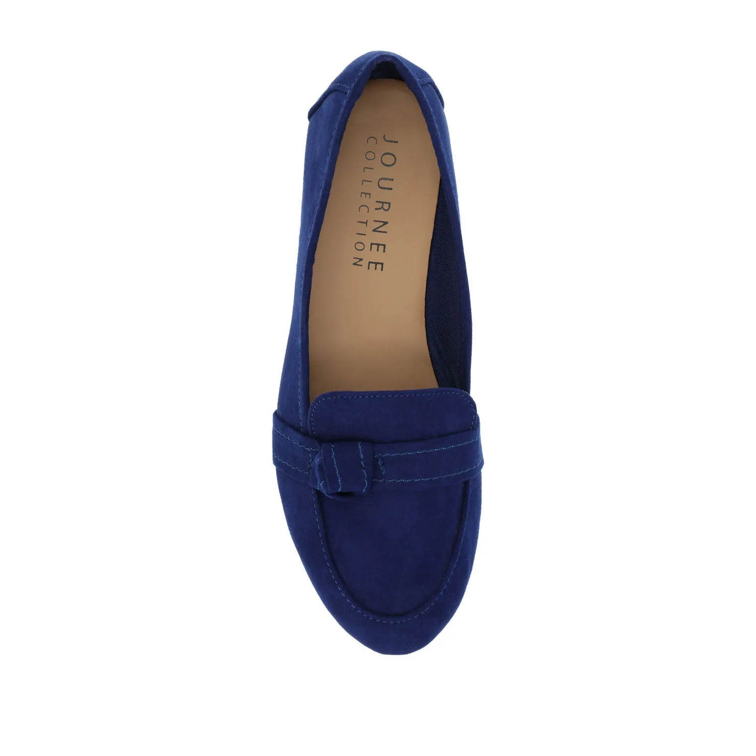 MARCI LOAFER FLATS IN FAUX SUEDE drive safe