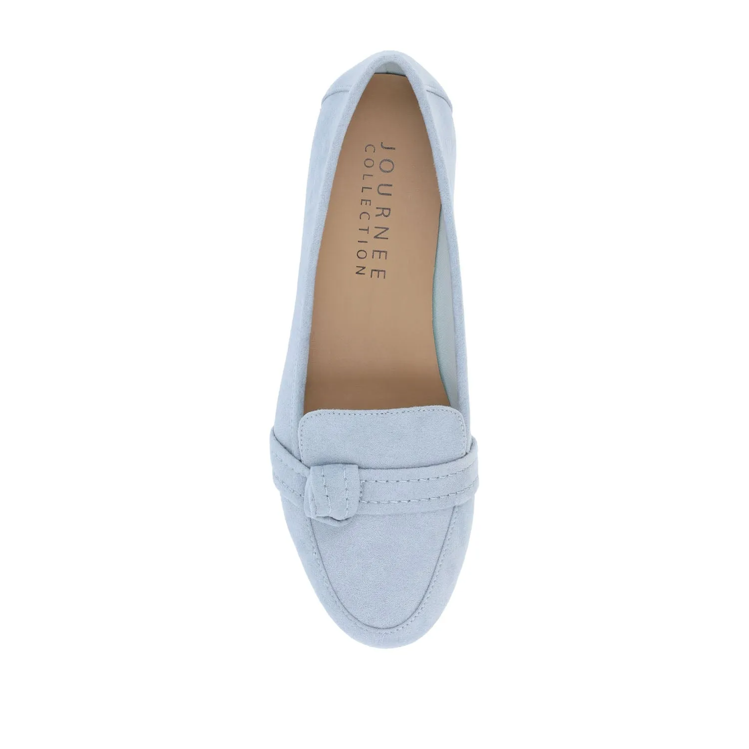MARCI LOAFER FLATS IN FAUX SUEDE drive safe