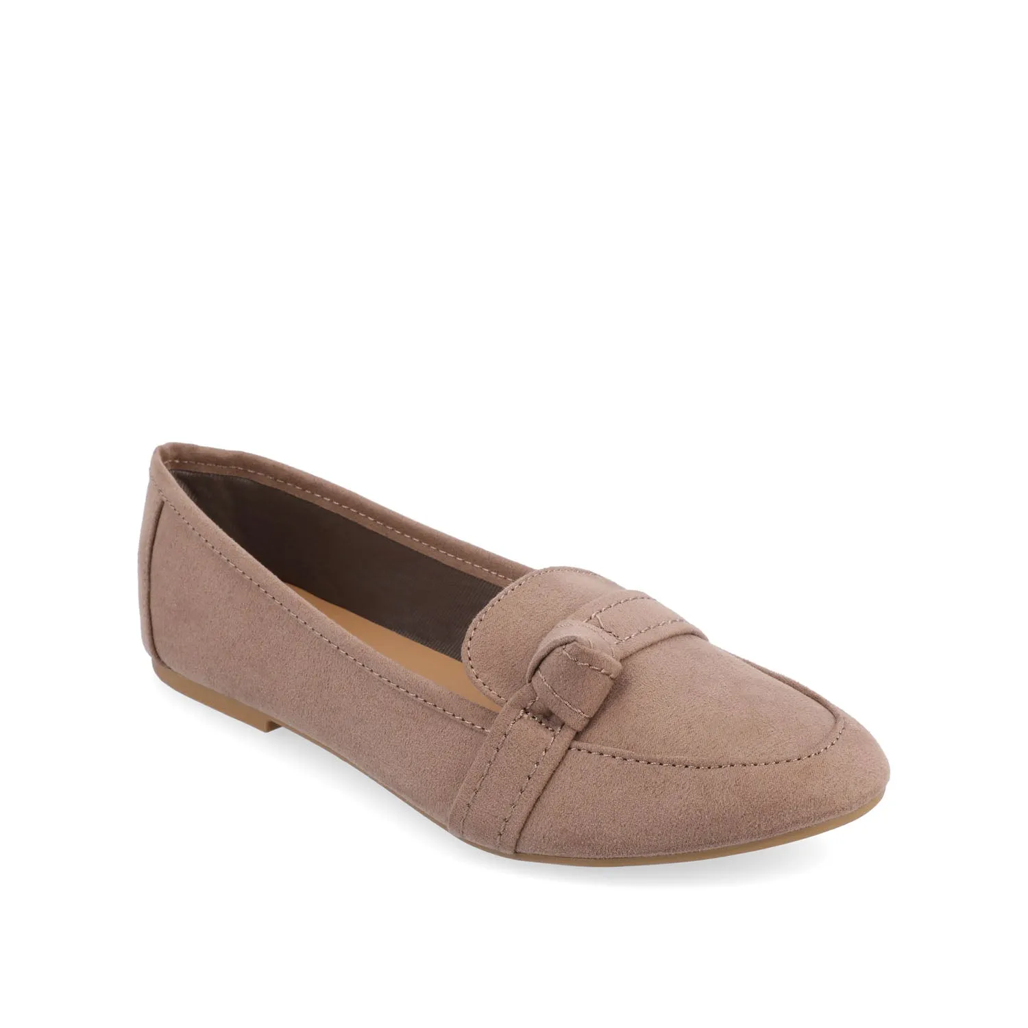 MARCI LOAFER FLATS IN FAUX SUEDE drive safe