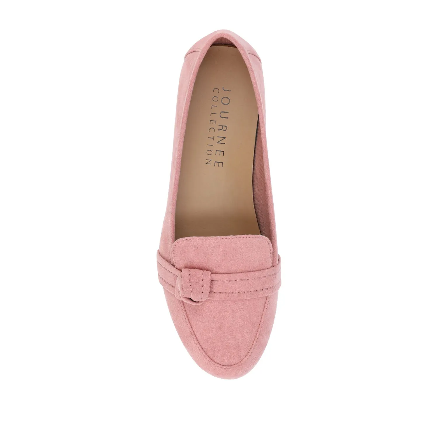 MARCI LOAFER FLATS IN FAUX SUEDE drive safe
