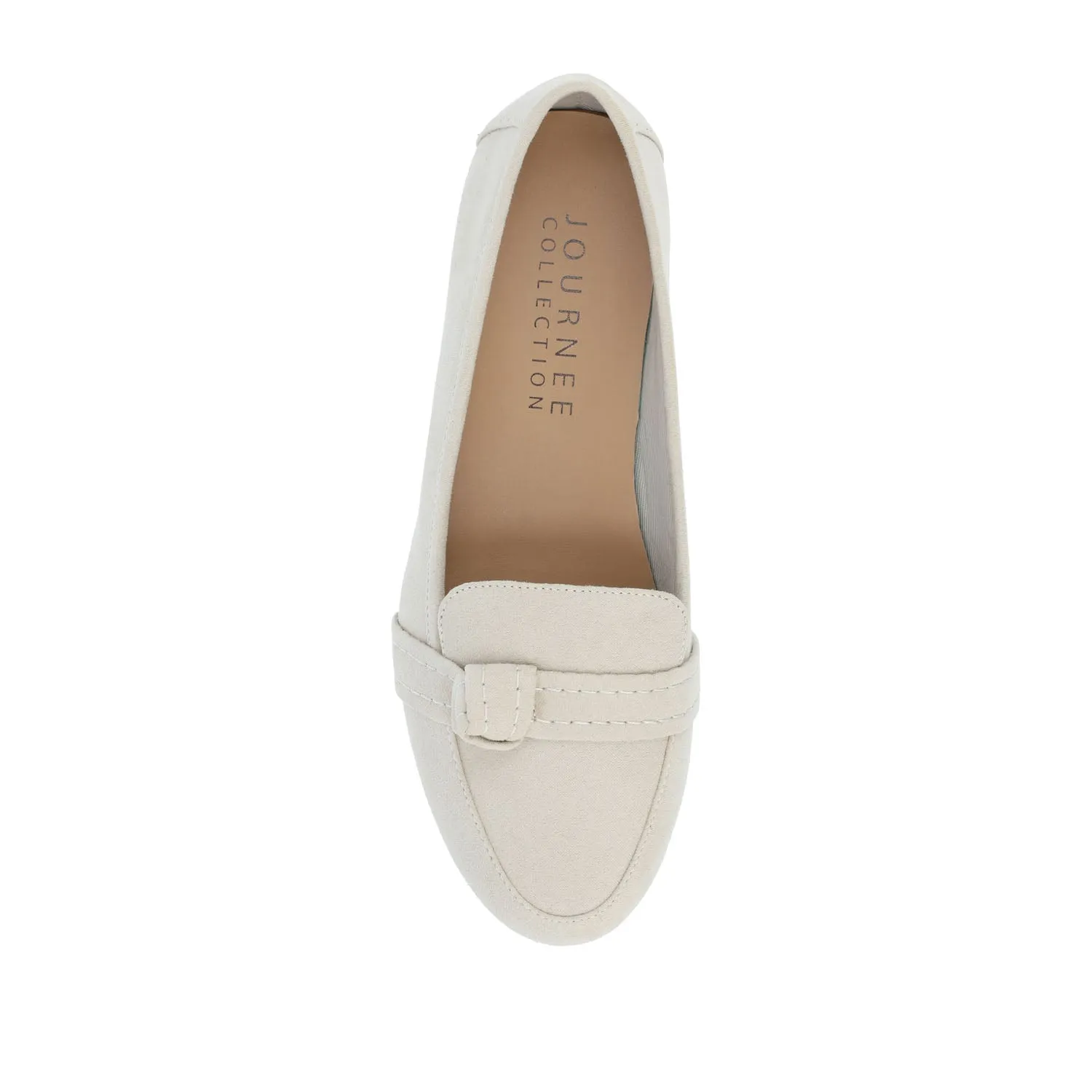 MARCI LOAFER FLATS IN FAUX SUEDE drive safe