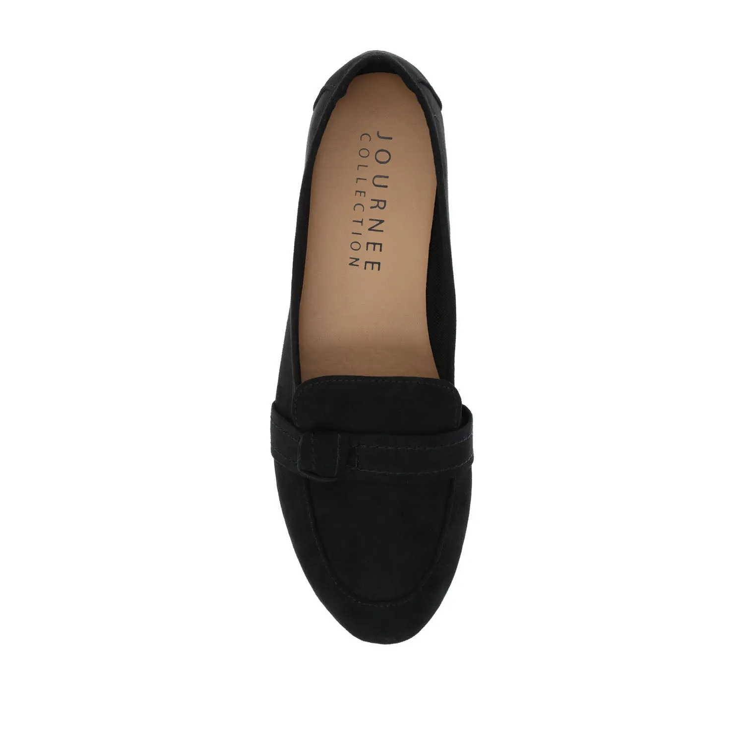 MARCI LOAFER FLATS IN FAUX SUEDE drive safe