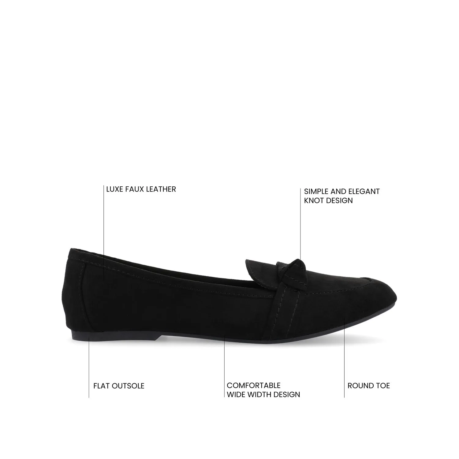 MARCI LOAFER FLATS IN FAUX SUEDE drive safe