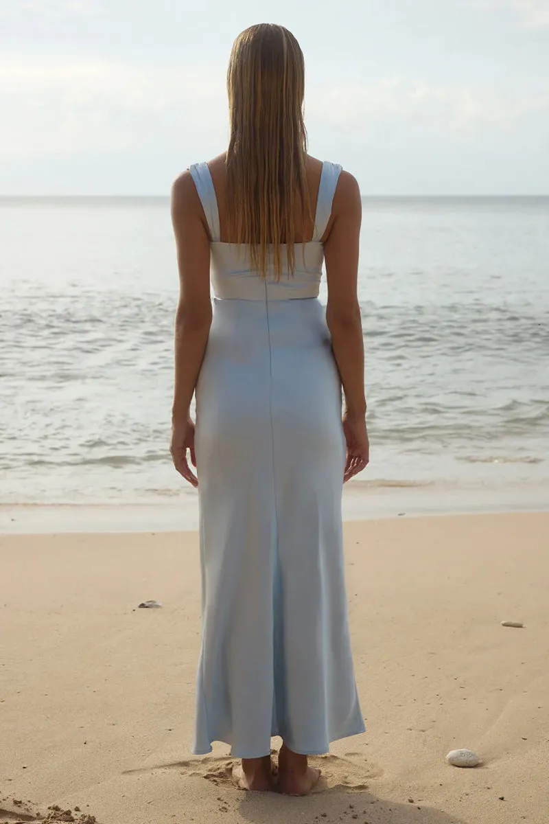 Margot Cowl Neck Satin Maxi Dress soft energy