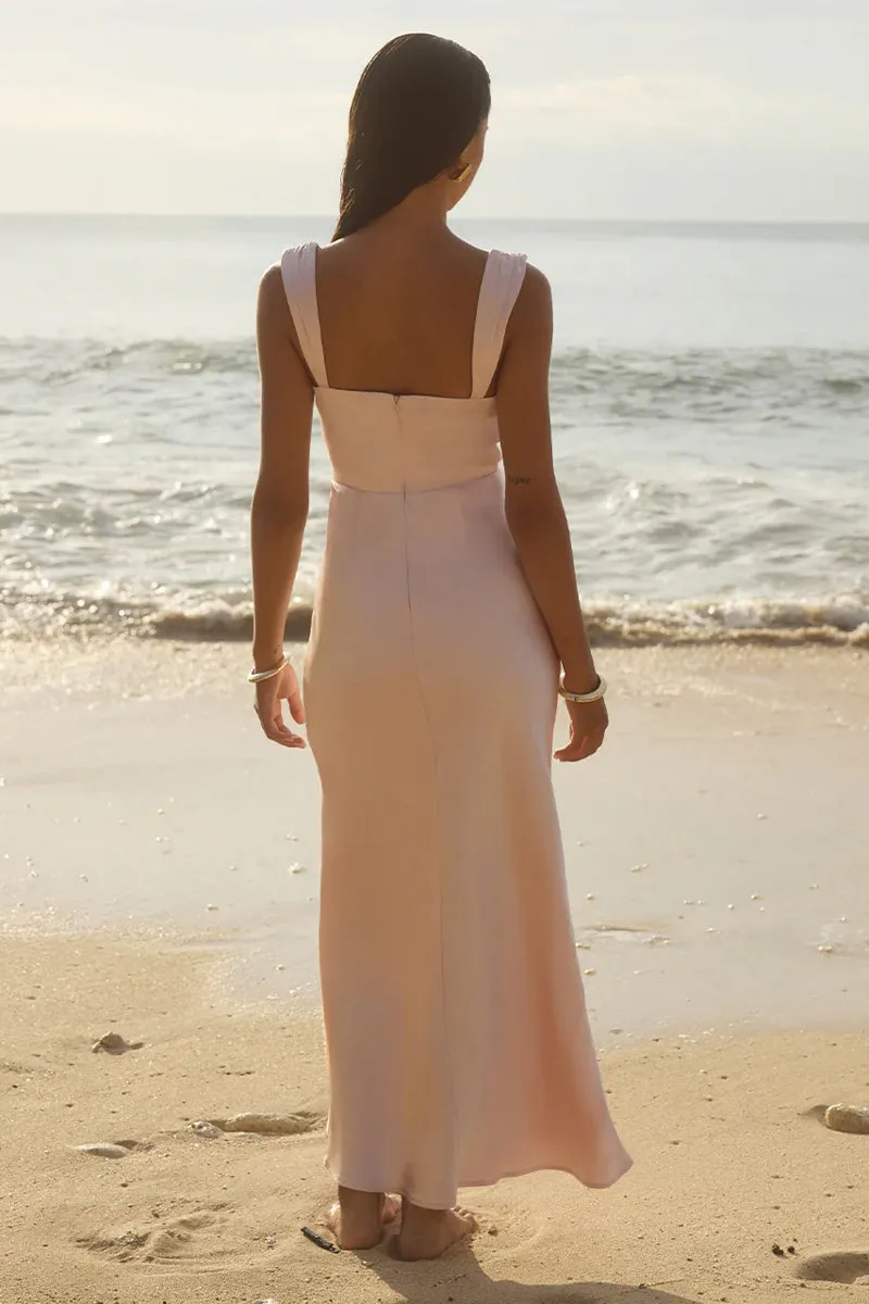 Margot Cowl Neck Satin Maxi Dress soft energy