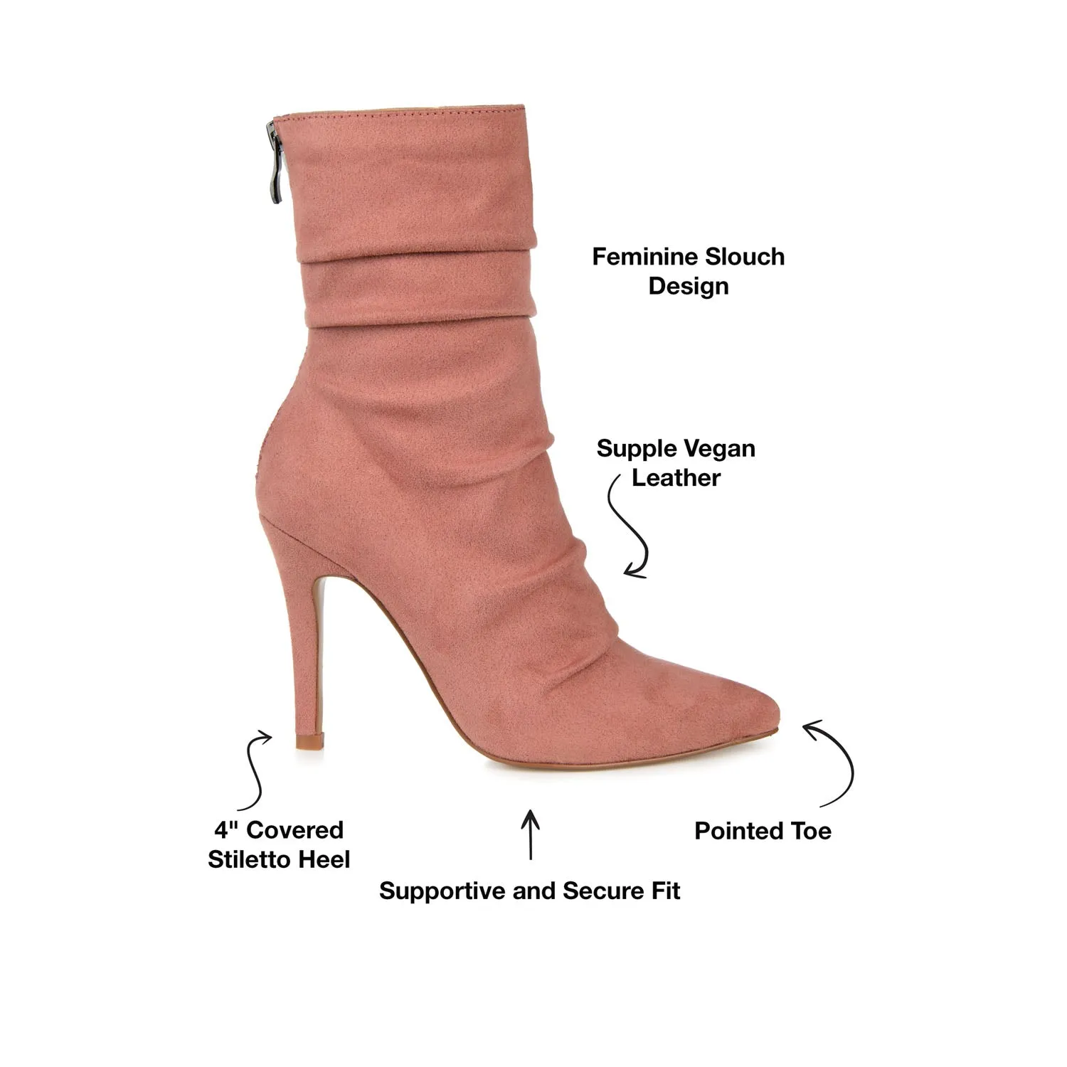 MARKIE STILETTO HEELED BOOTIES IN FAUX SUEDE urban trail