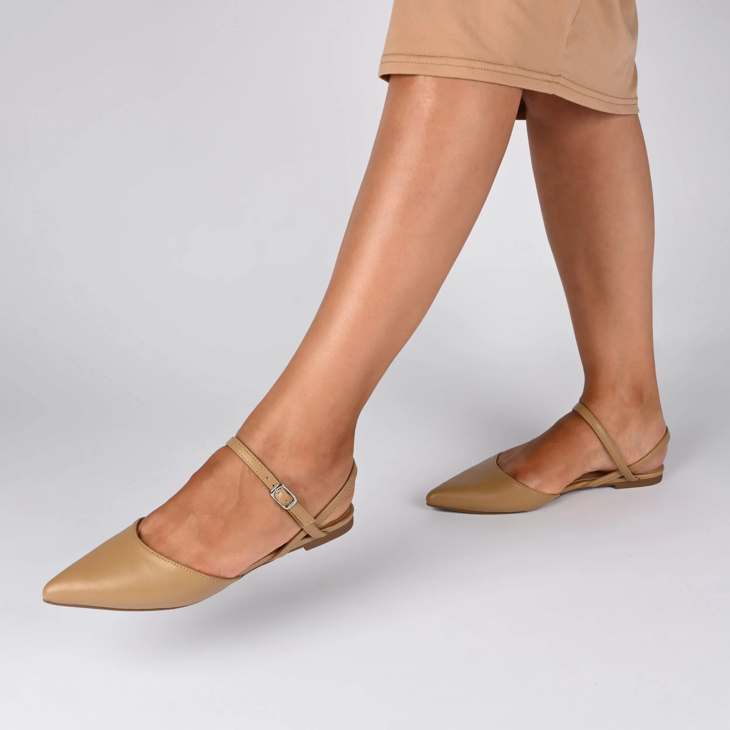 MARTINE SLINGBACK FLATS IN FAUX LEATHER travel light