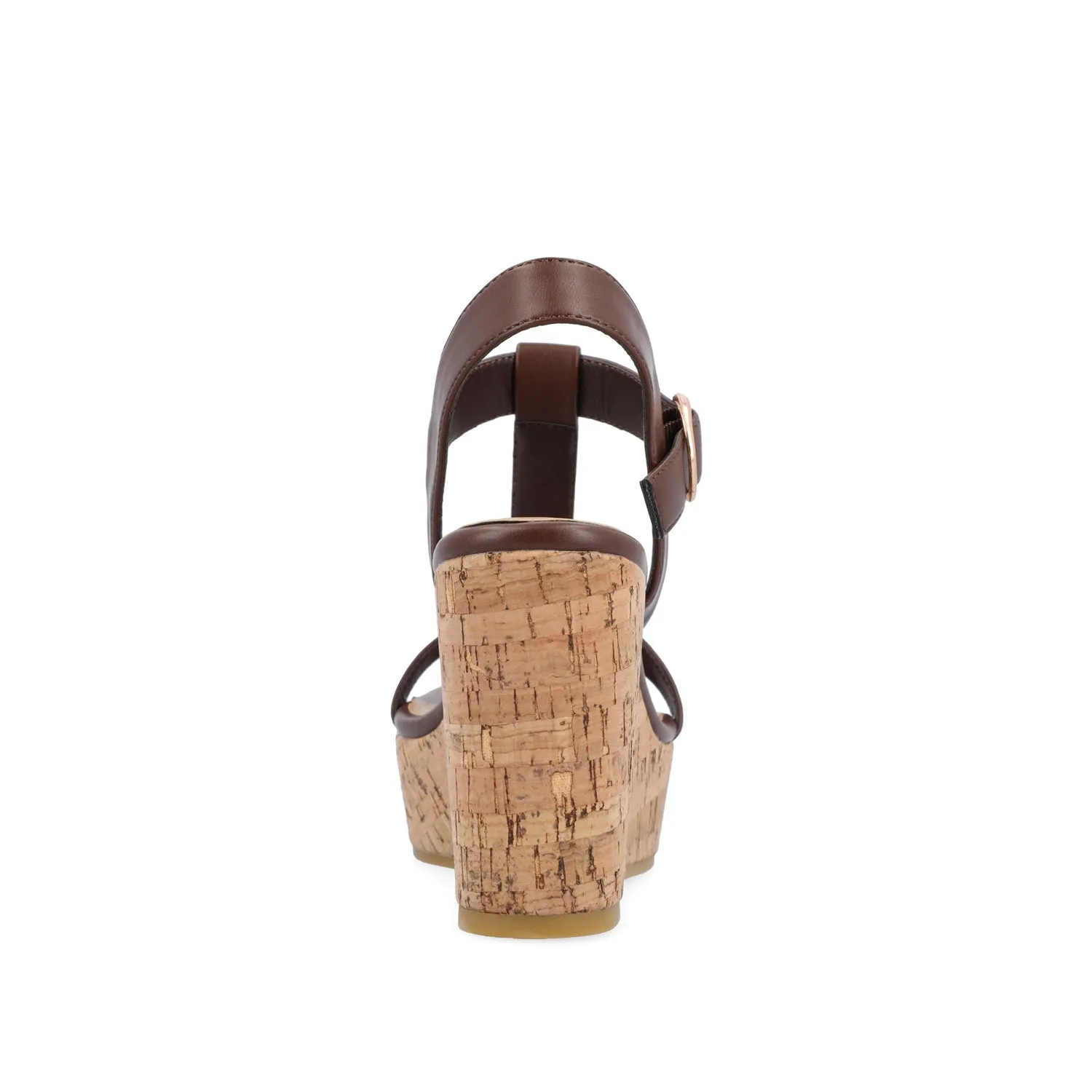 MATILDAA CORK WEDGE HEEL SANDALS IN FAUX LEATHER dust free