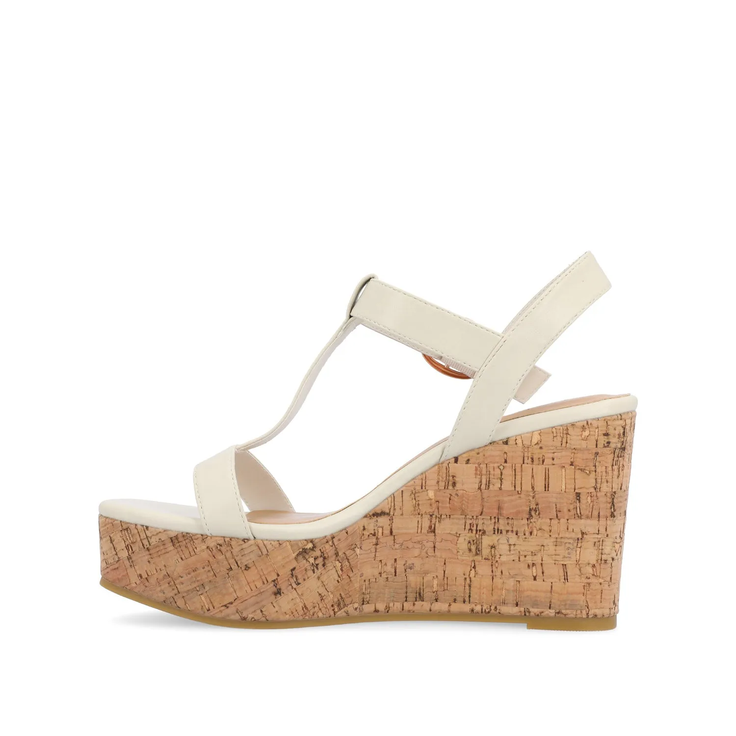 MATILDAA CORK WEDGE HEEL SANDALS IN FAUX LEATHER dust free