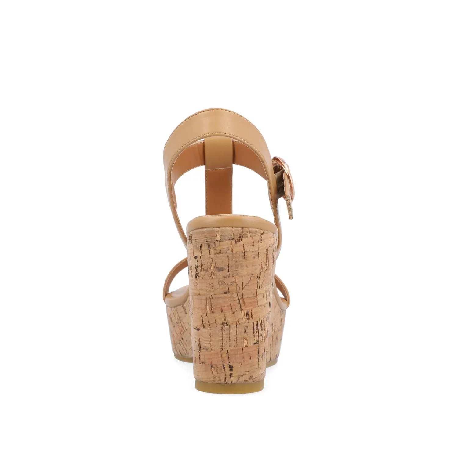MATILDAA CORK WEDGE HEEL SANDALS IN FAUX LEATHER dust free
