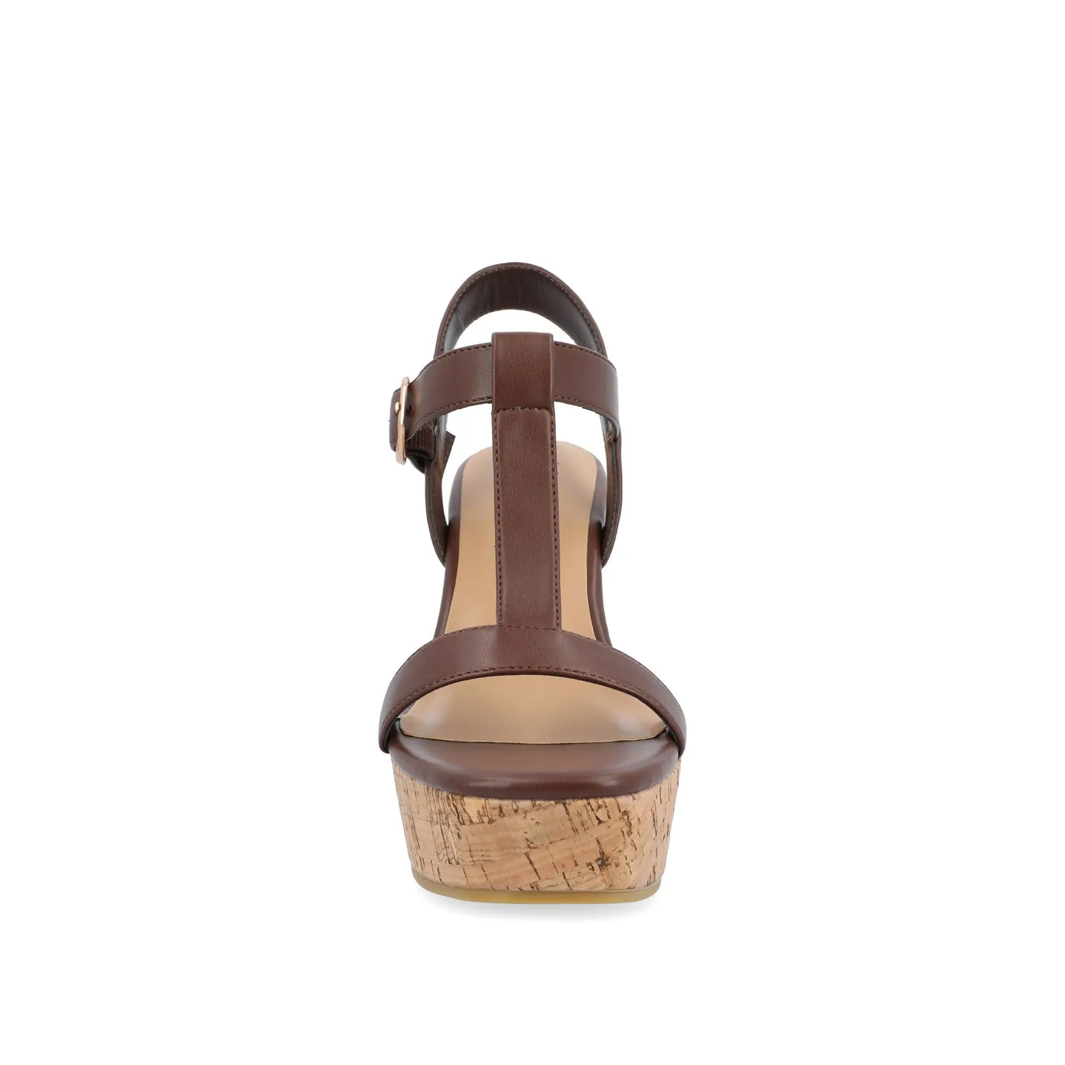 MATILDAA CORK WEDGE HEEL SANDALS IN FAUX LEATHER dust free