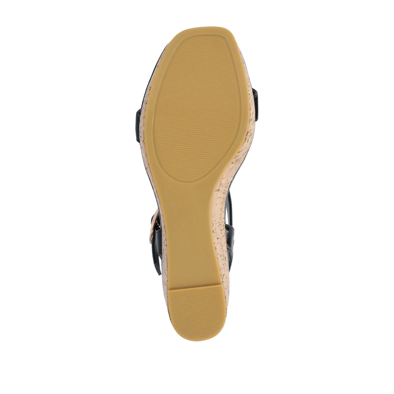 MATILDAA CORK WEDGE HEEL SANDALS IN FAUX LEATHER dust free