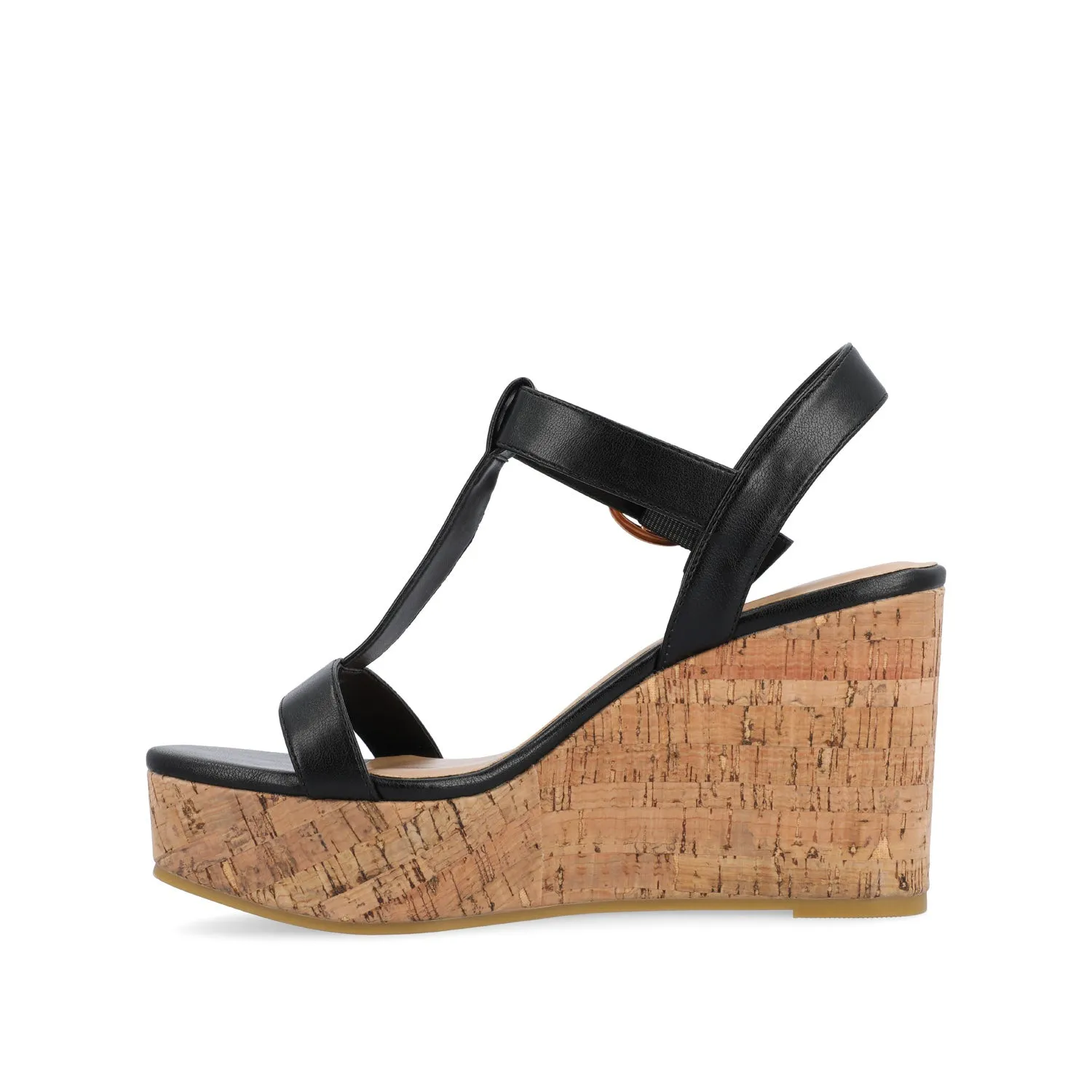 MATILDAA CORK WEDGE HEEL SANDALS IN FAUX LEATHER dust free