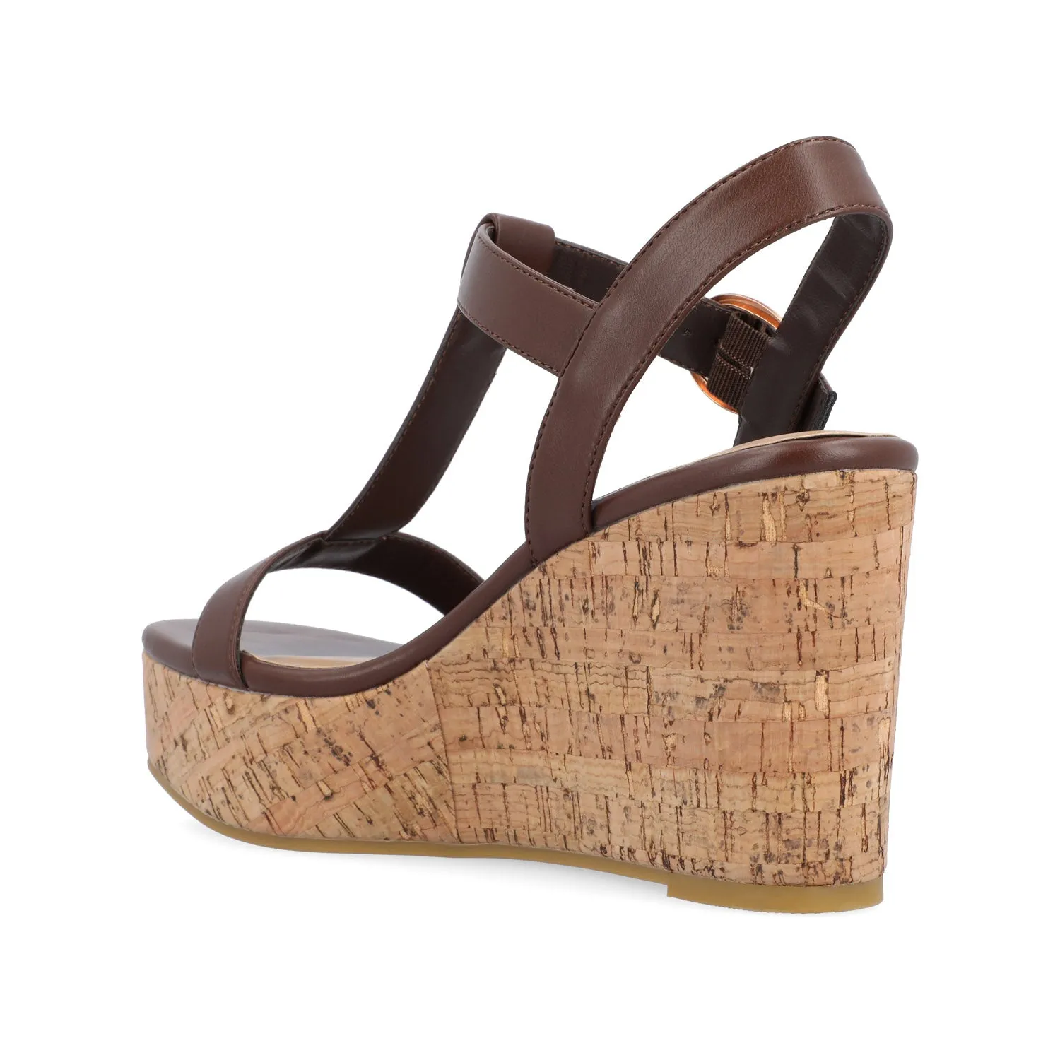 MATILDAA CORK WEDGE HEEL SANDALS IN FAUX LEATHER dust free