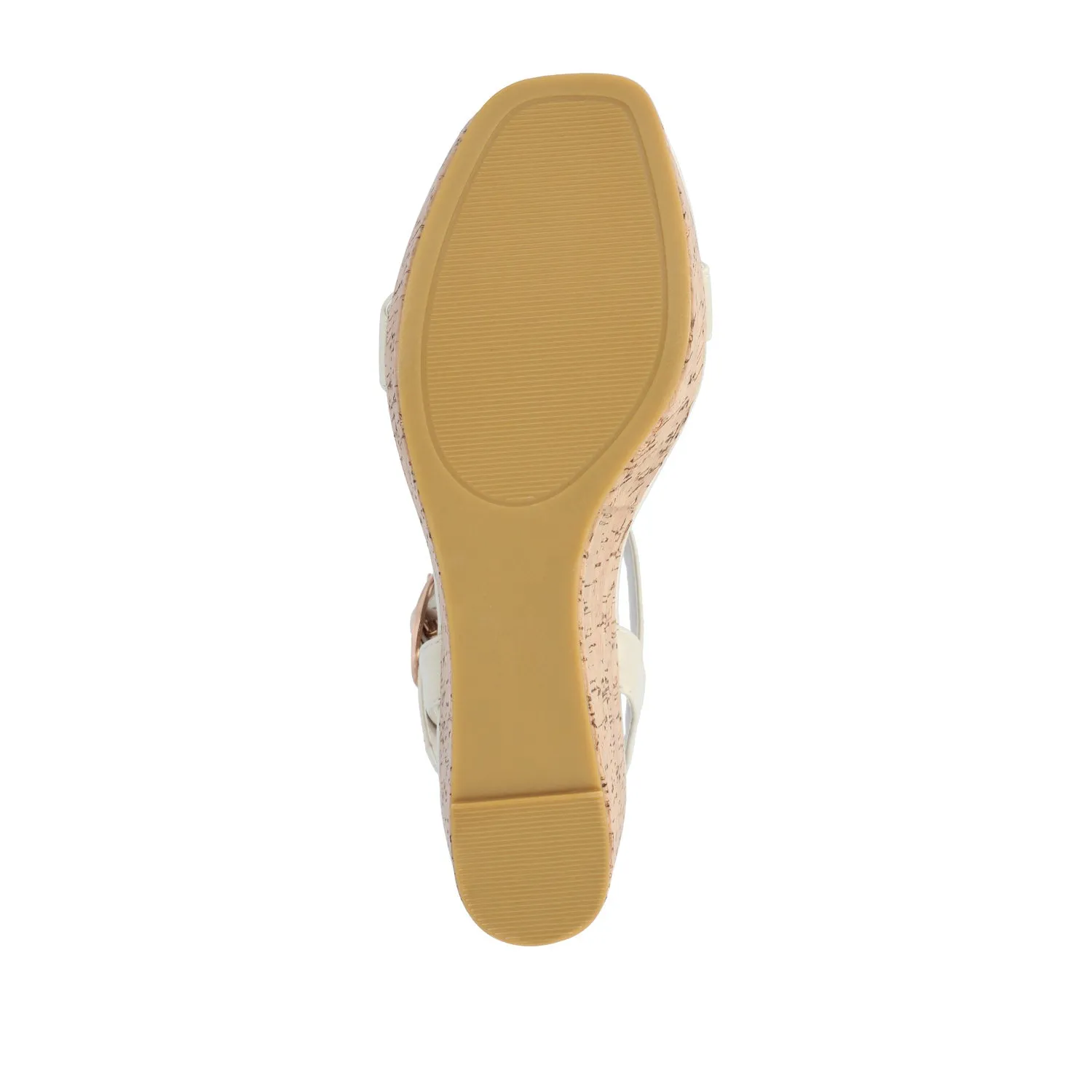 MATILDAA CORK WEDGE HEEL SANDALS IN FAUX LEATHER dust free
