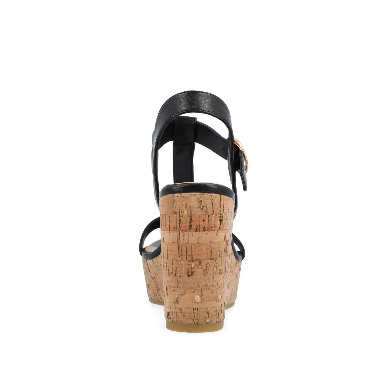 MATILDAA CORK WEDGE HEEL SANDALS IN FAUX LEATHER dust free