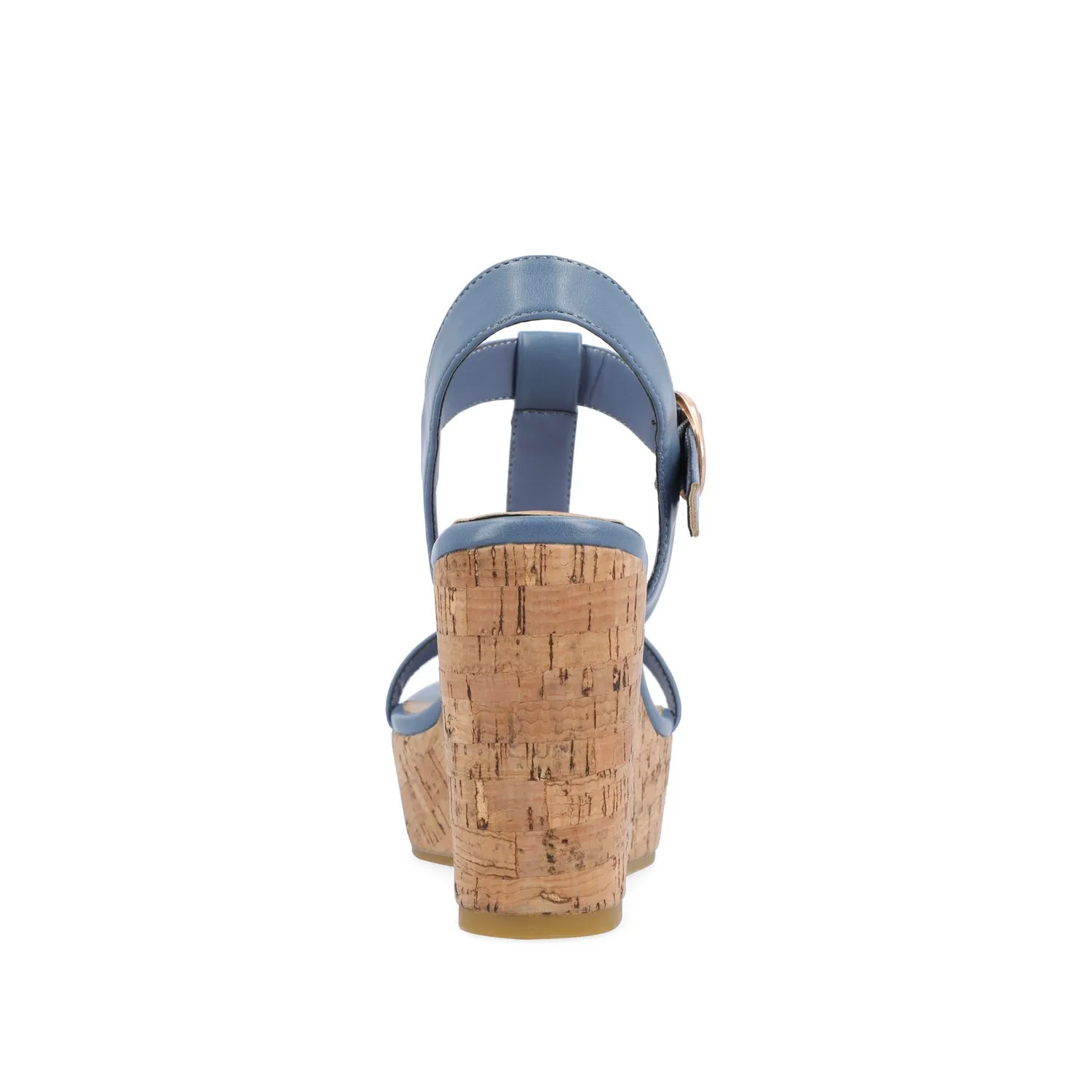 MATILDAA CORK WEDGE HEEL SANDALS IN FAUX LEATHER dust free