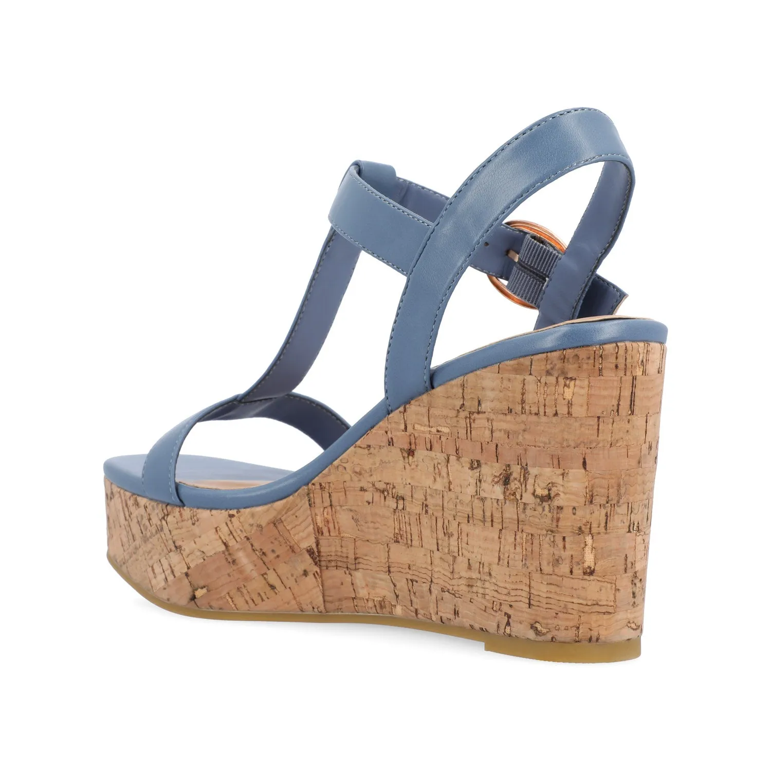 MATILDAA CORK WEDGE HEEL SANDALS IN FAUX LEATHER dust free