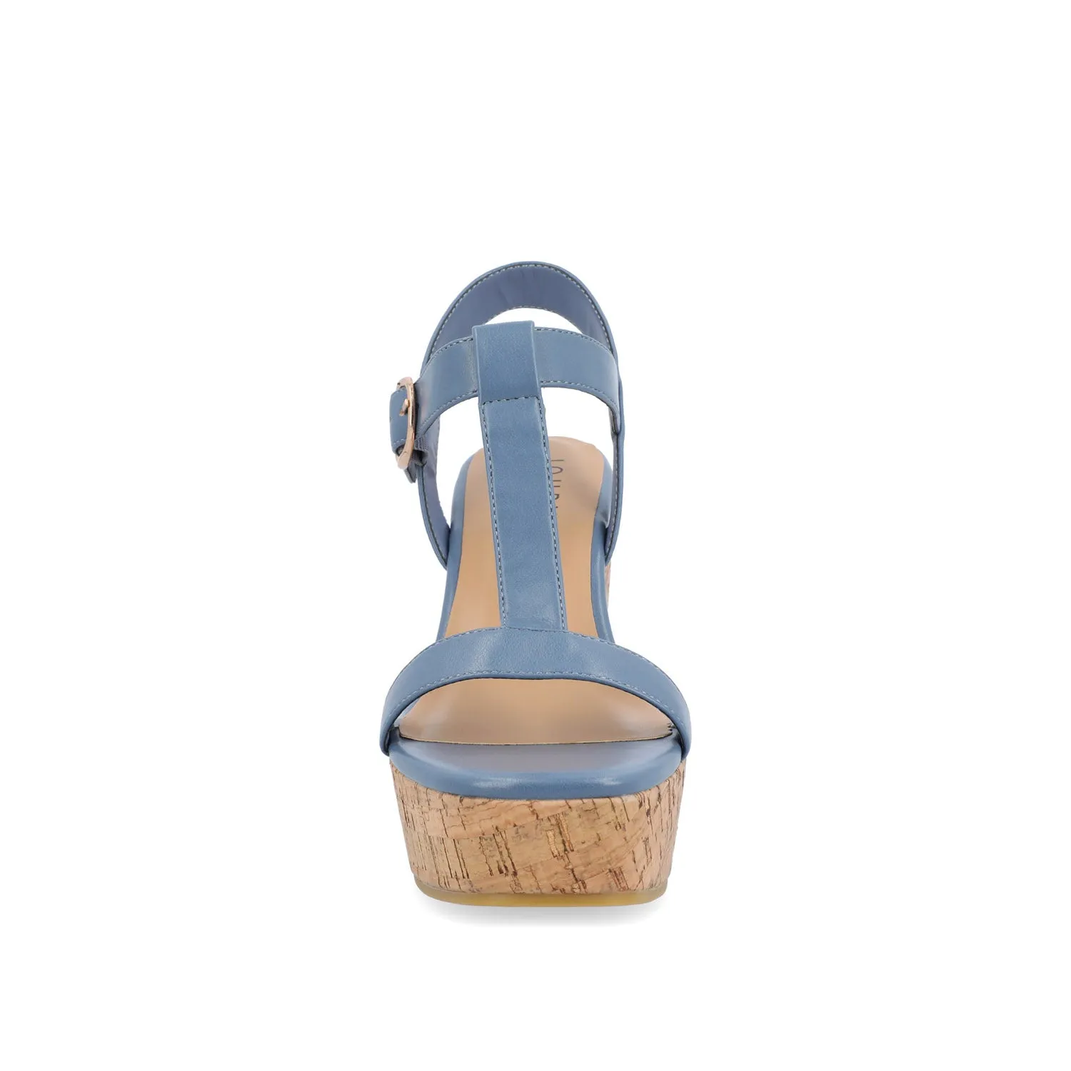 MATILDAA CORK WEDGE HEEL SANDALS IN FAUX LEATHER dust free