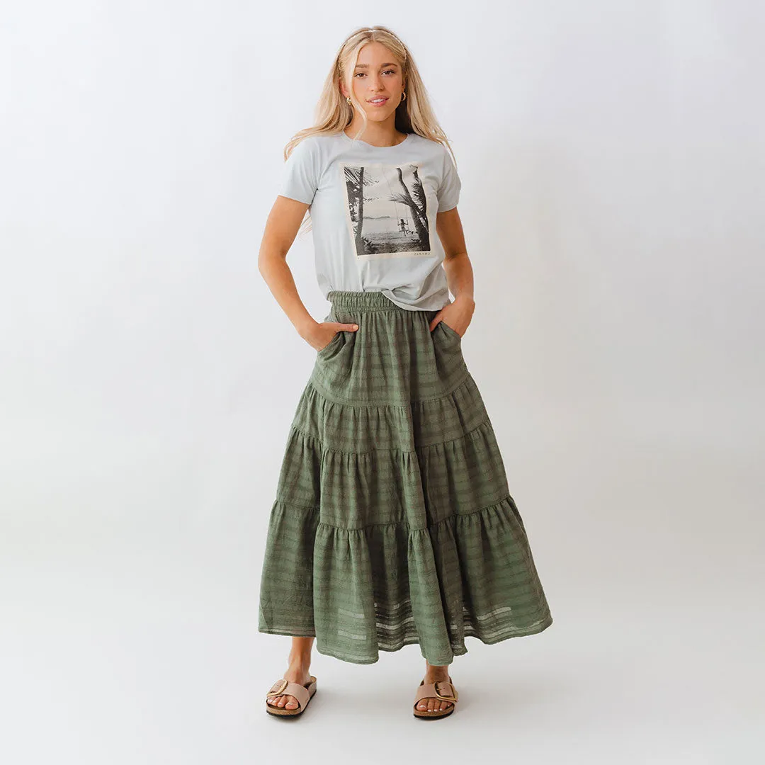 Maxi Skirt, Sage shade breeze