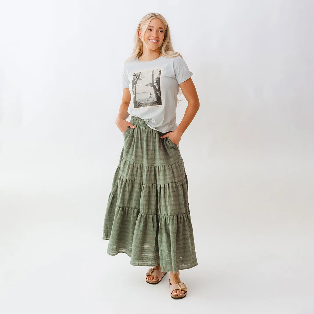 Maxi Skirt, Sage shade breeze