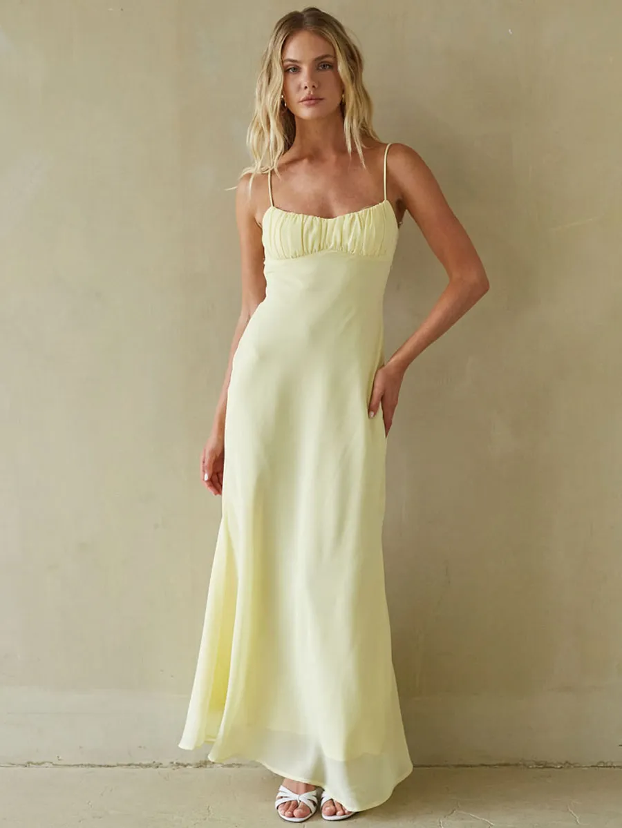 McKall Chiffon Maxi Dress pack light