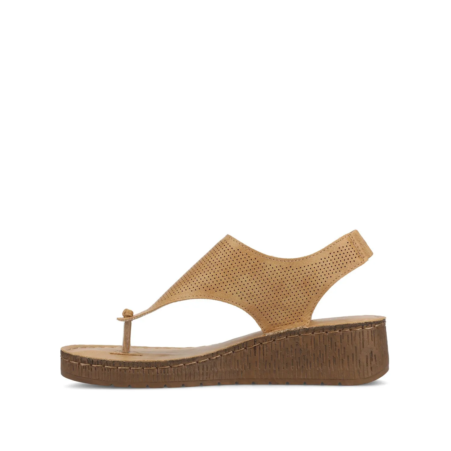 MCKELL WEDGE HEEL SANDALS IN FAUX LEATHER clean edge