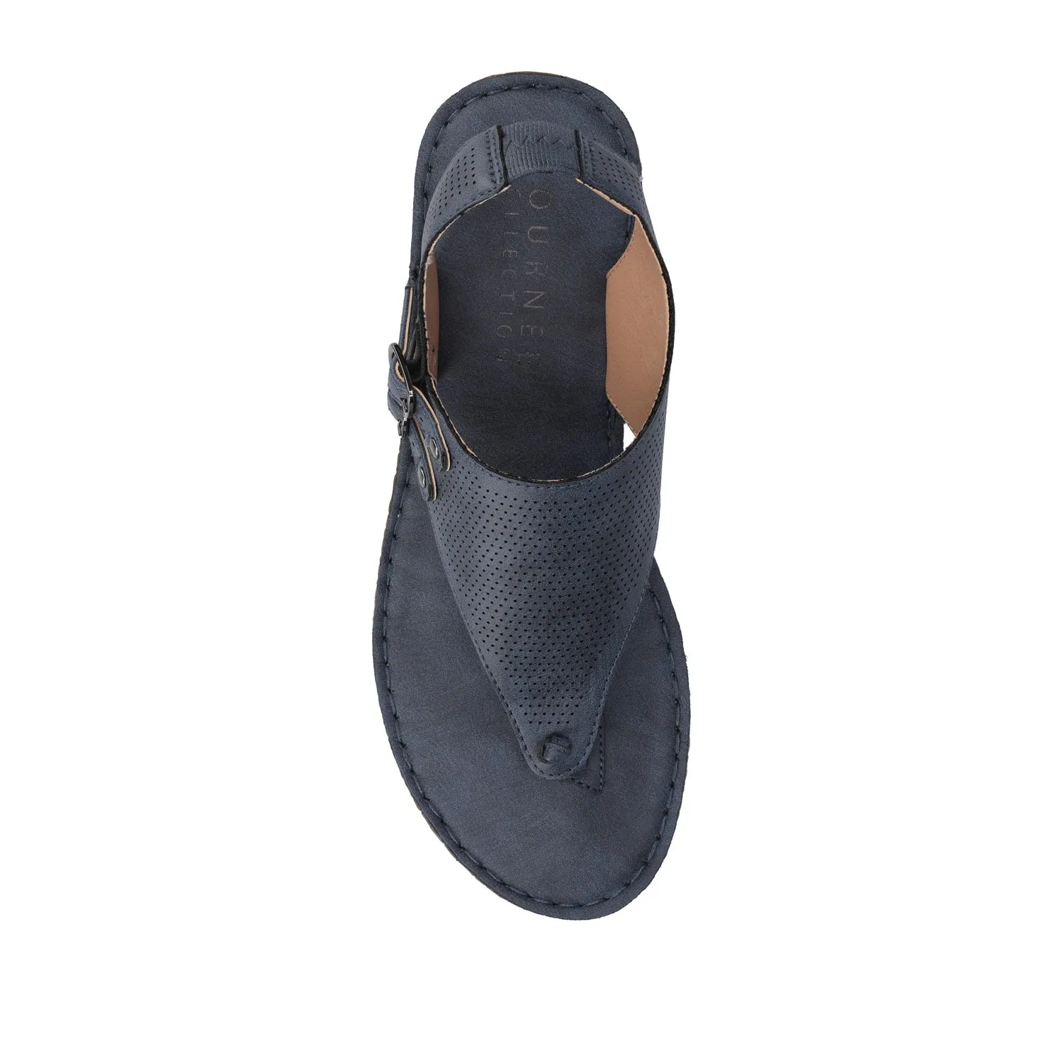MCKELL WEDGE HEEL SANDALS IN FAUX LEATHER clean edge